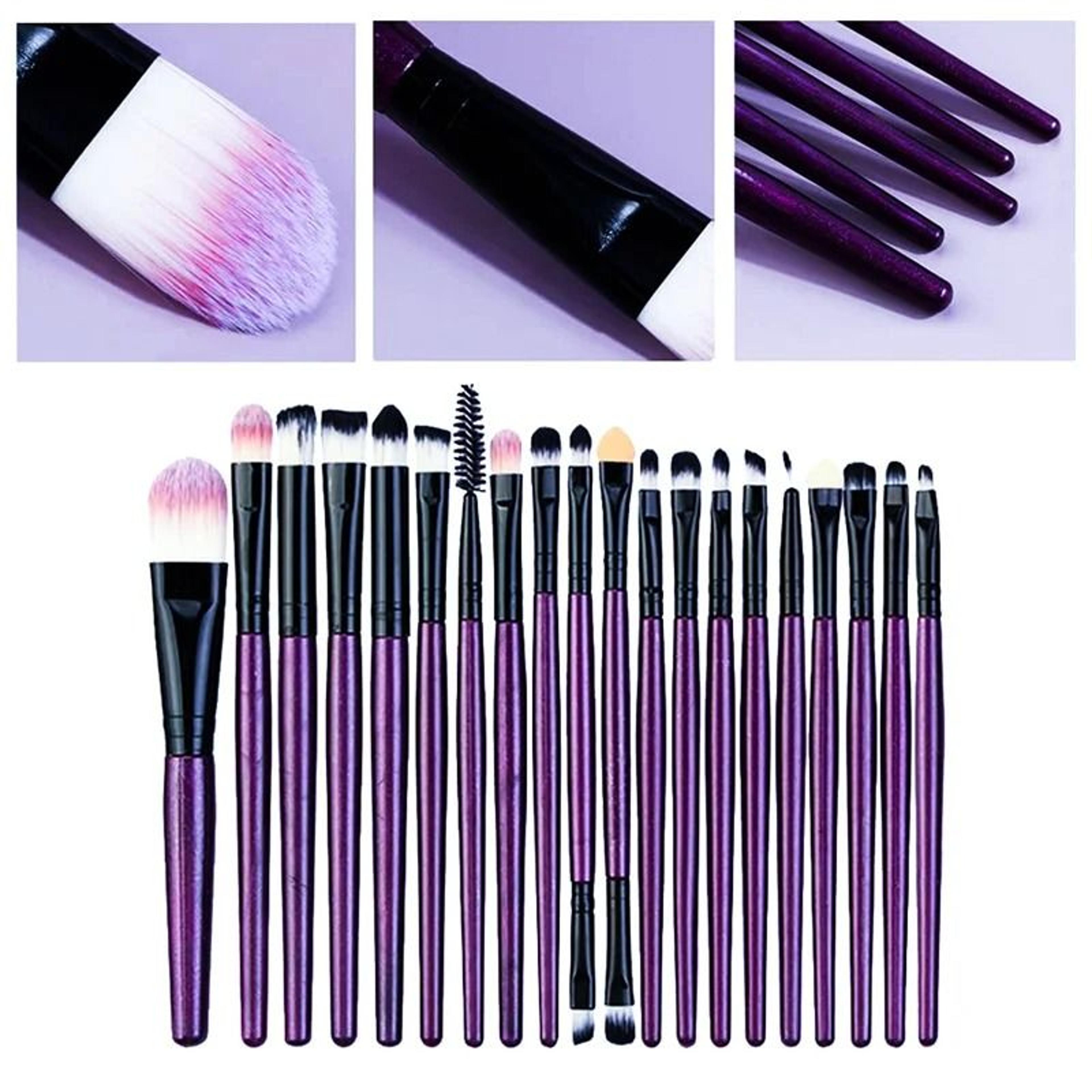 20 Piece Makeup Brush Set For Eyes And Face Blending 1