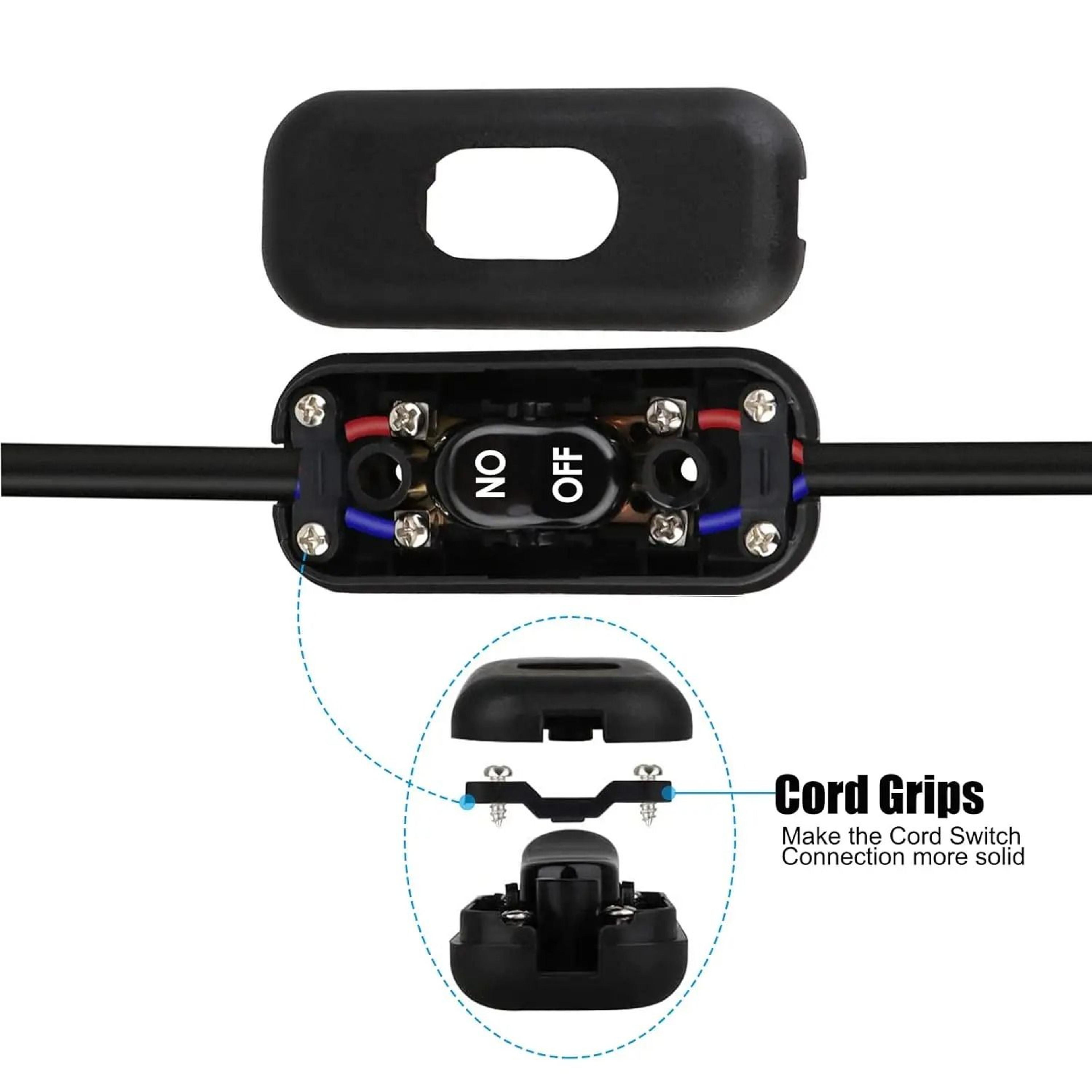 Inline Cord Switch Set Black AC 250V 6A On Off Rocker For Lamps And Appliances 2