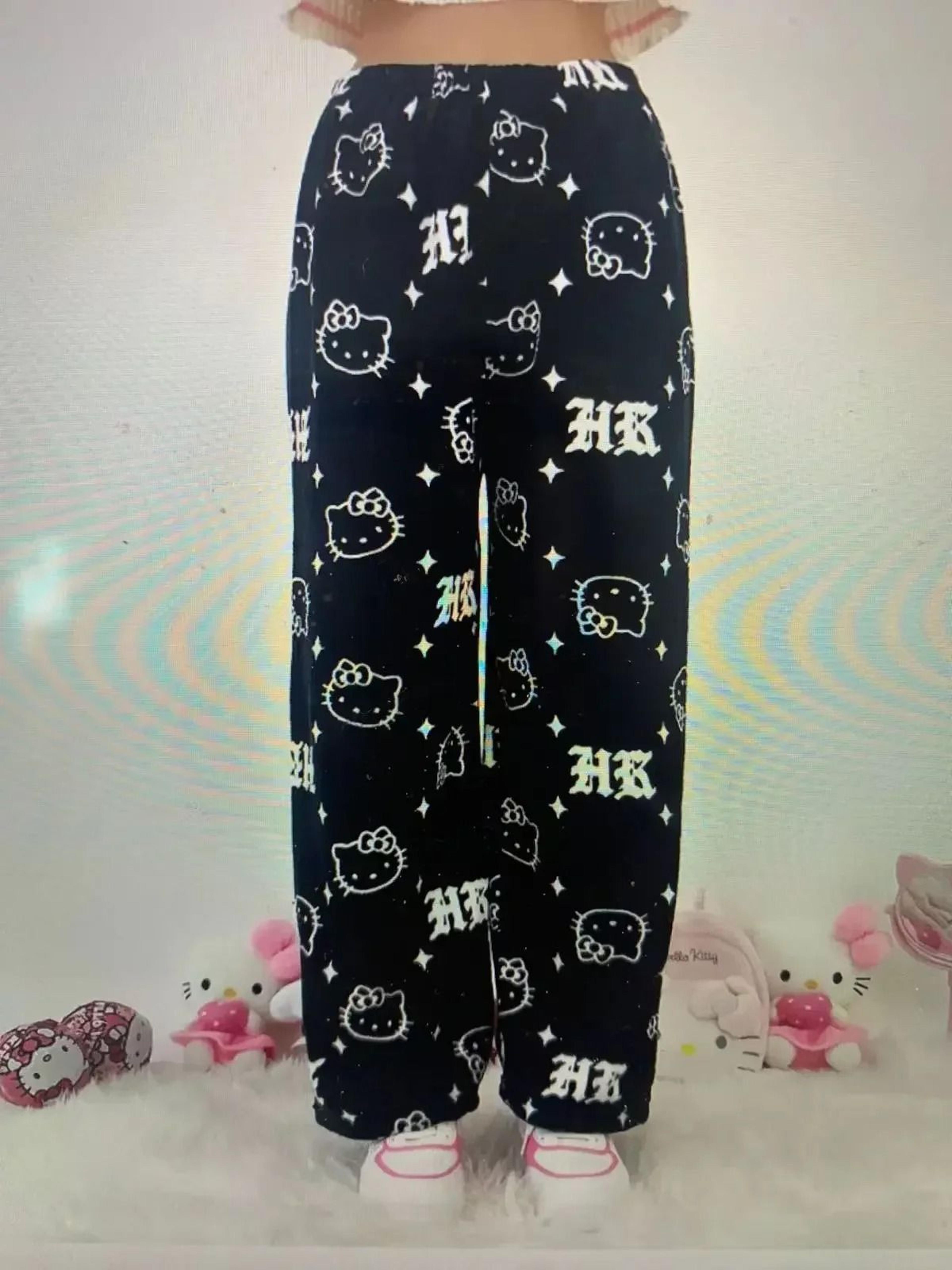 Cartoon Print Plush Lounge Pajama Pants For Women 5