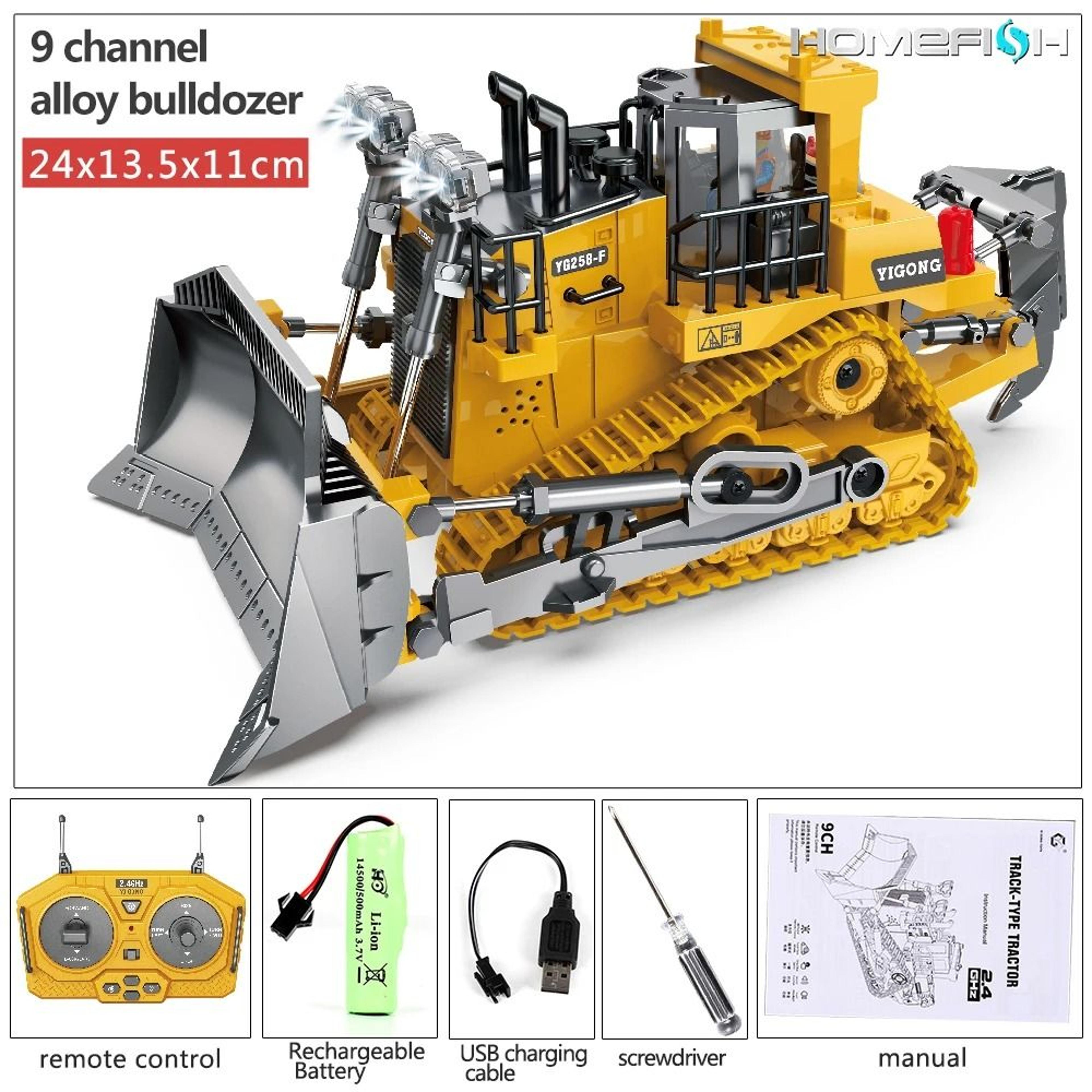 Remote Control Construction Vehicle Toy With 24GHz Control Lights Sound And Rechargeable Battery 9