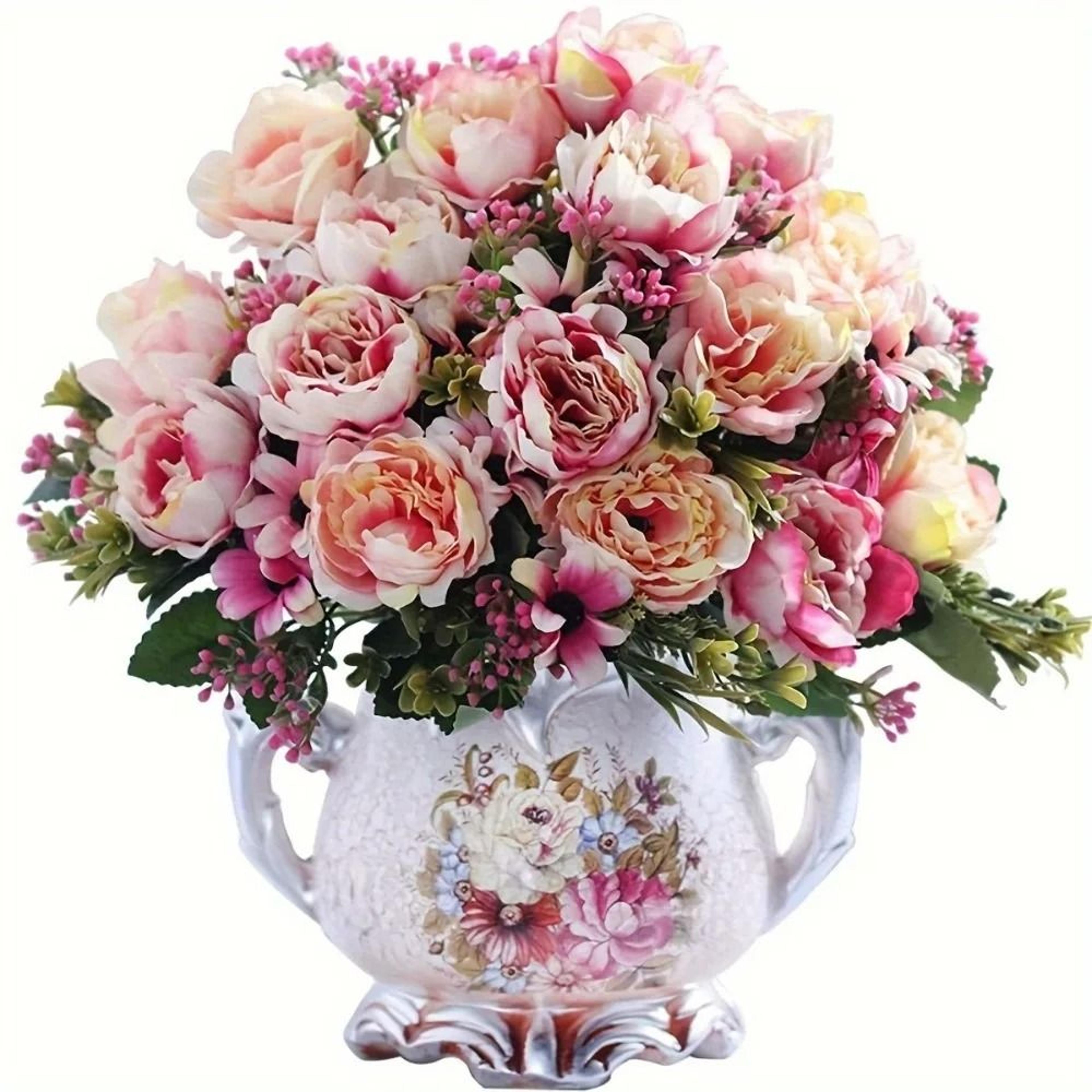 artificial peony bouquet silk peony flowers for wedding and home decor