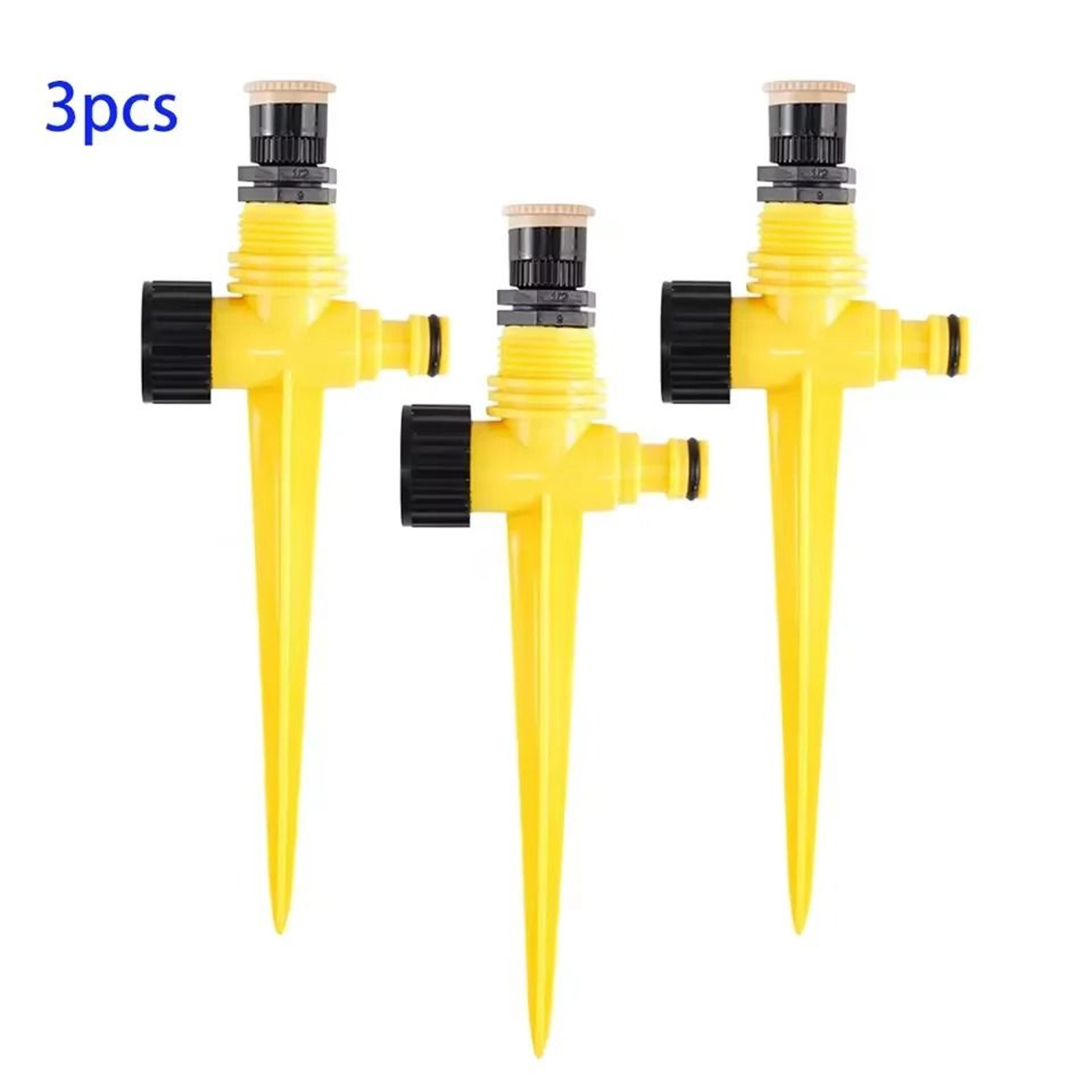 3 Pack 360 Degree Rotating Garden Sprinkler Adjustable Irrigation Watering System With Buried Plug 7