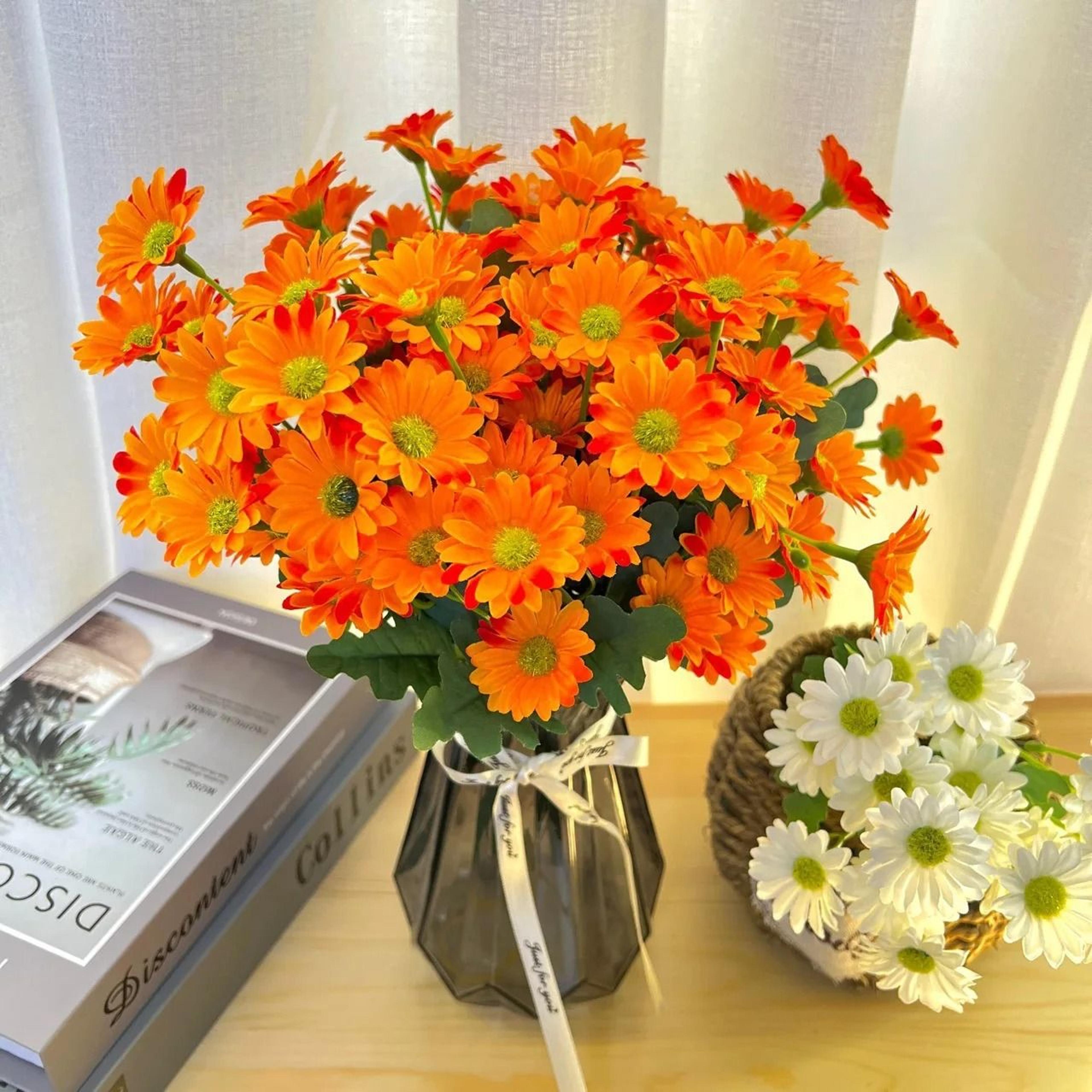 21 head artificial daisy and sunflower bouquet silk chamomile flowers for wedding and home diy decor