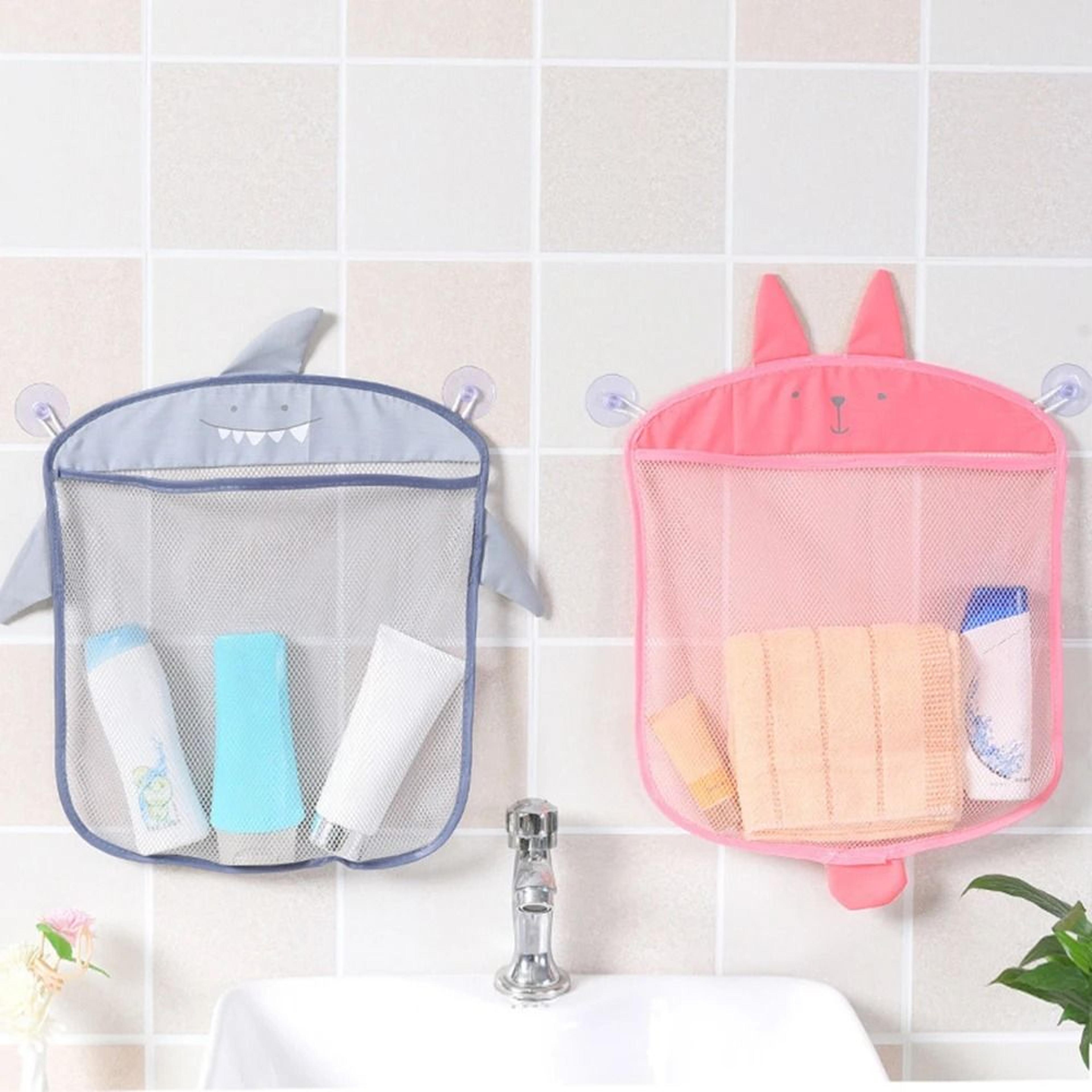 hanging mesh storage bag colorful cartoon organizer basket for kitchen bathroom and produce storage