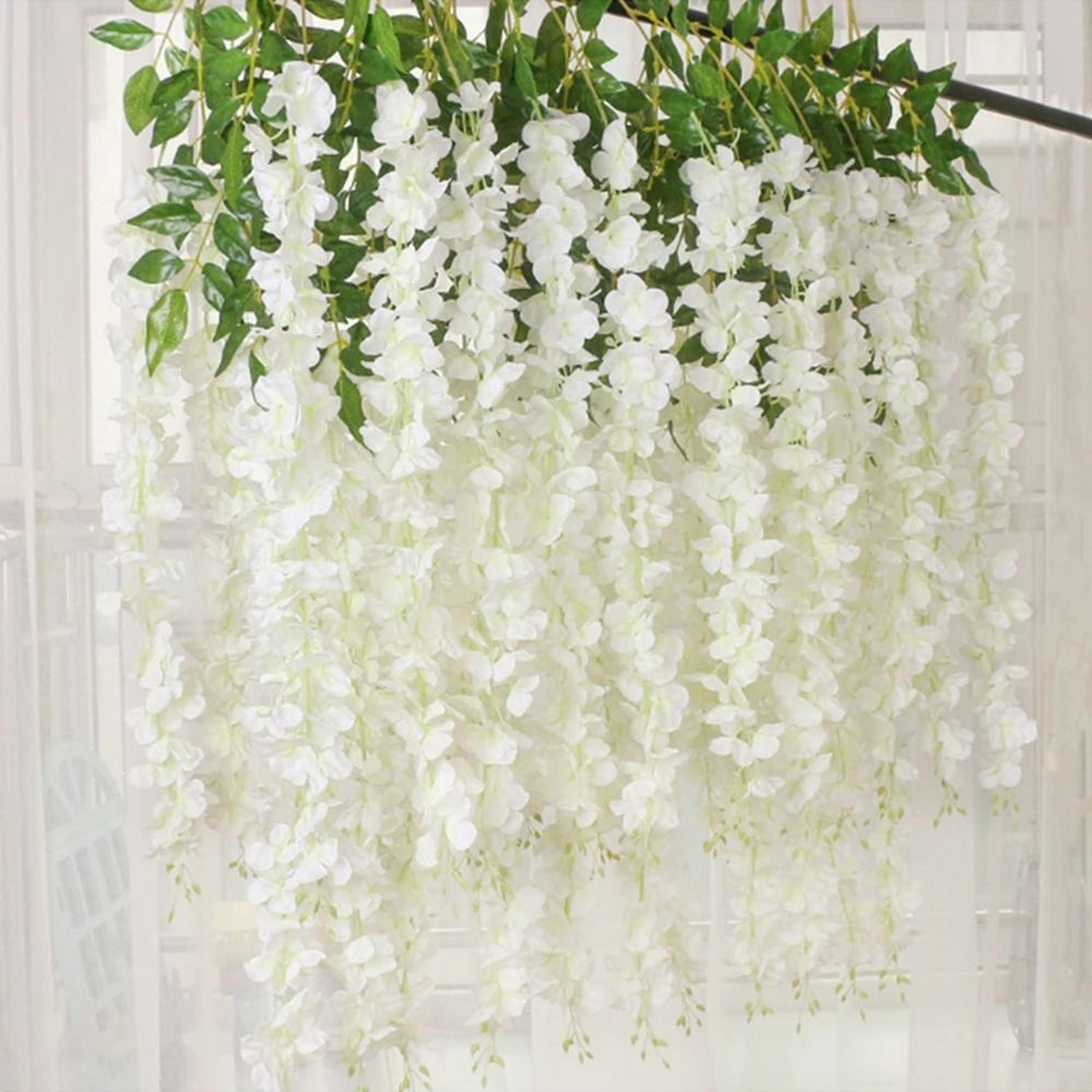 artificial wisteria hanging garland 12 piece flower strings for wedding arch garden and home party decor