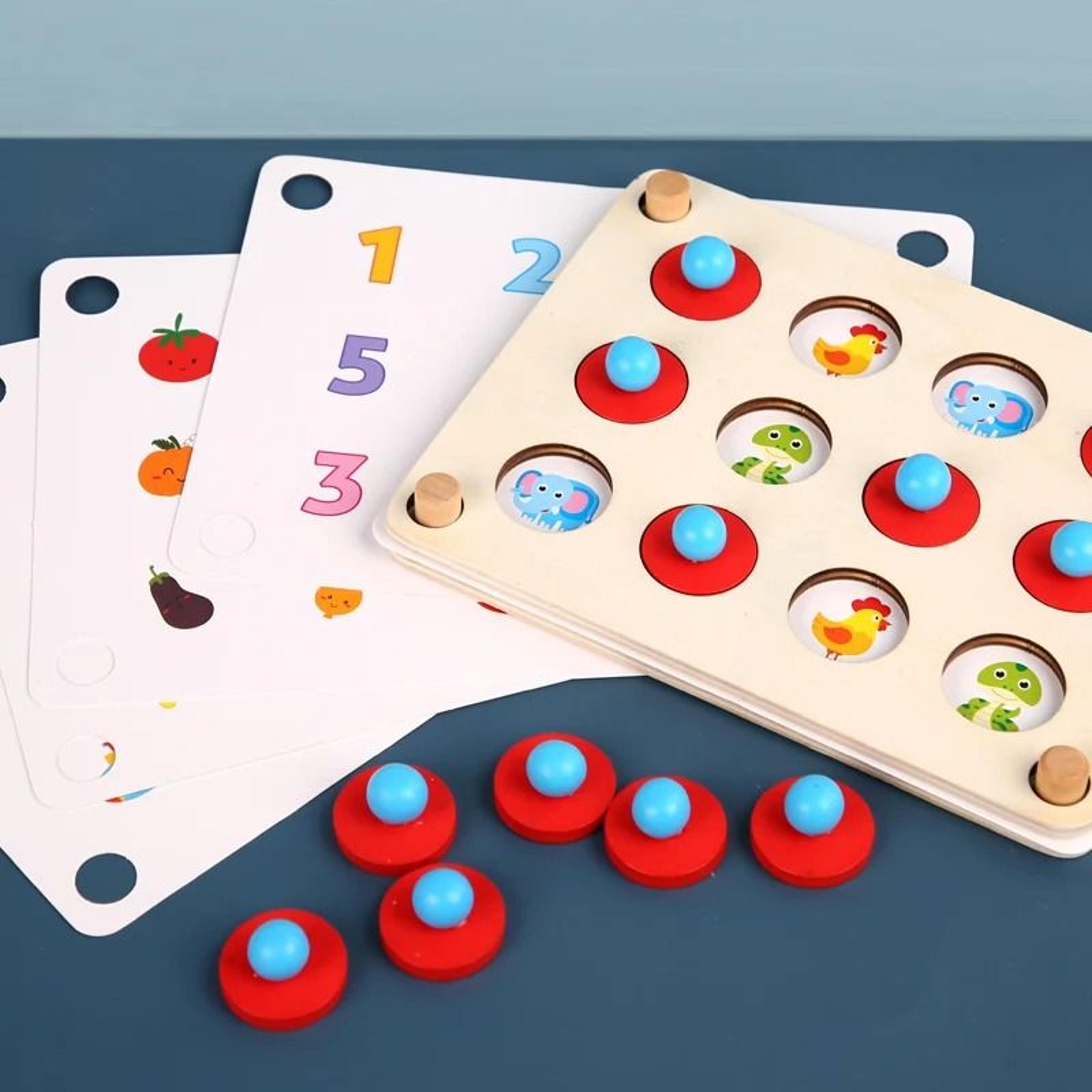 Montessori Memory Match Chess Wooden Educational Logic And Concentration Toy 1