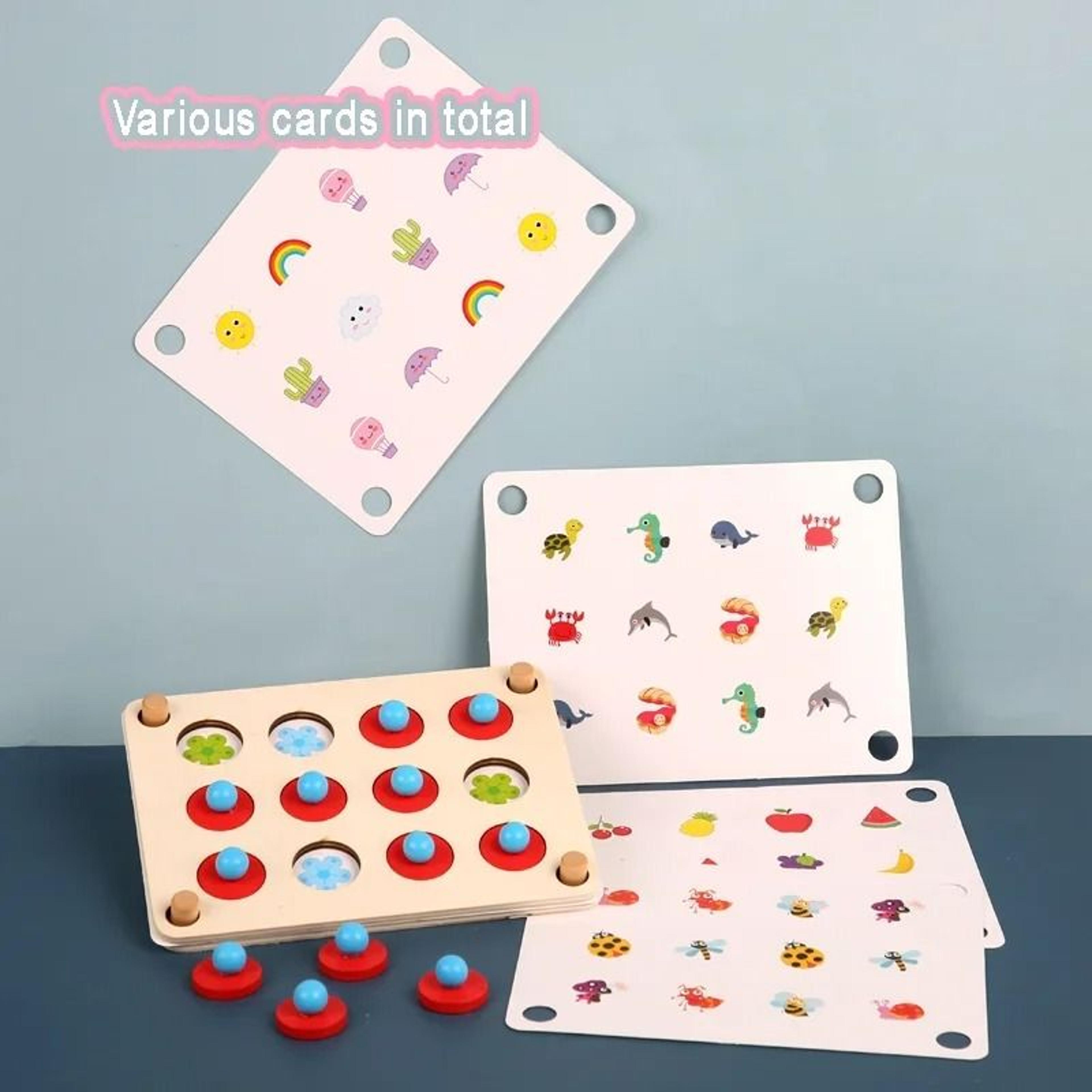 Montessori Memory Match Chess Wooden Educational Logic And Concentration Toy 2
