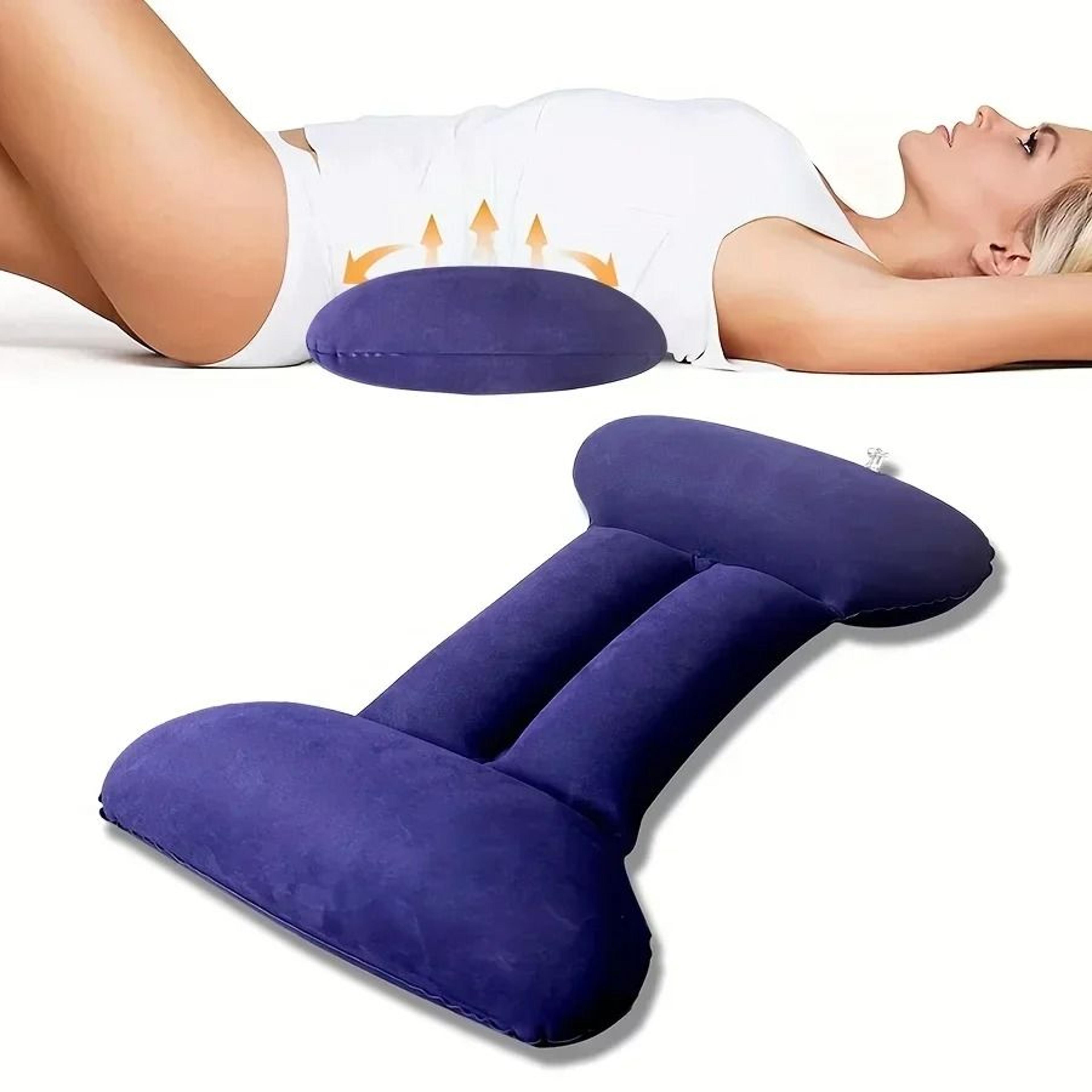 adjustable inflatable lumbar support pillow for sleep and back pain relief