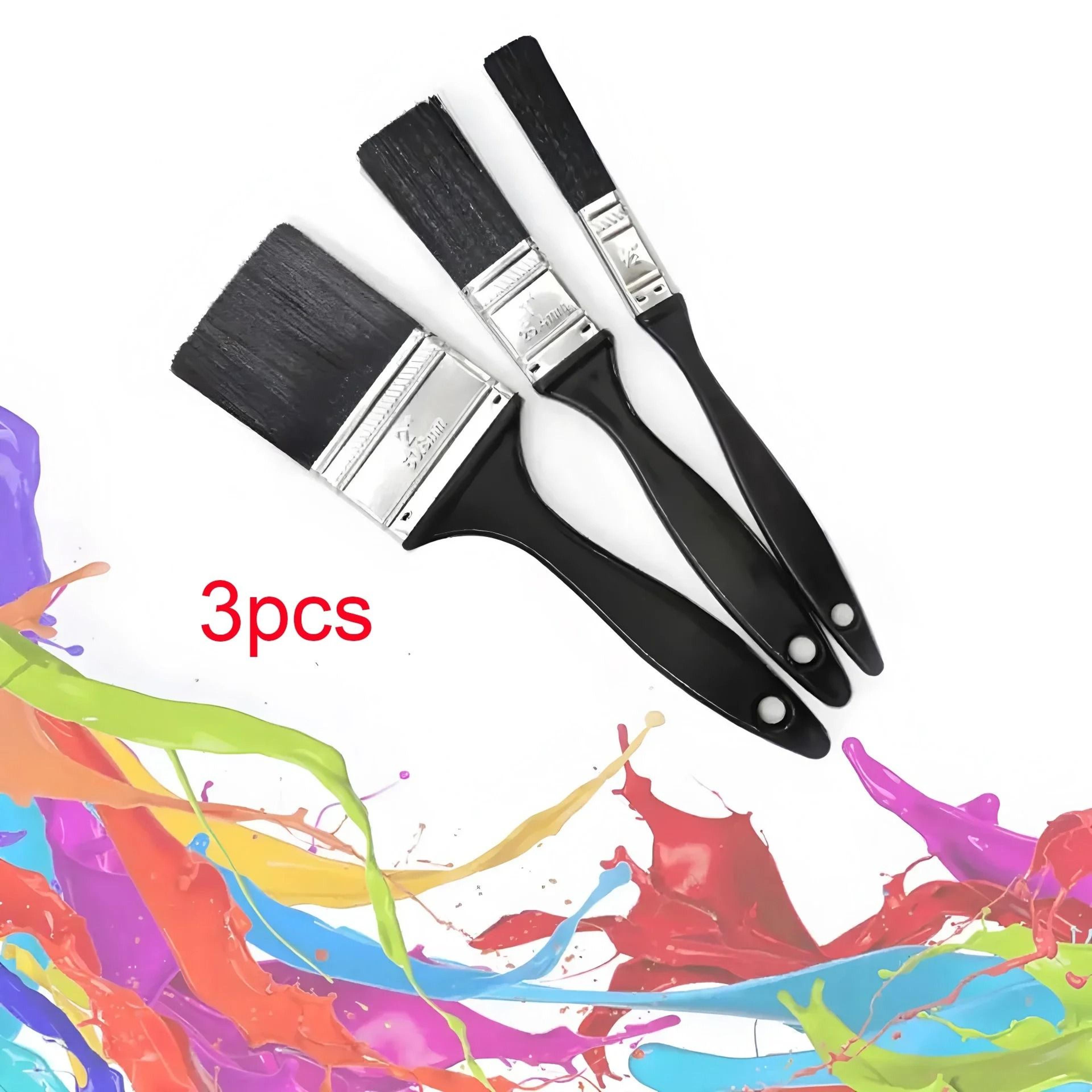 3 piece thickened paint brush set plastic handle cleaning and wall brushing tools