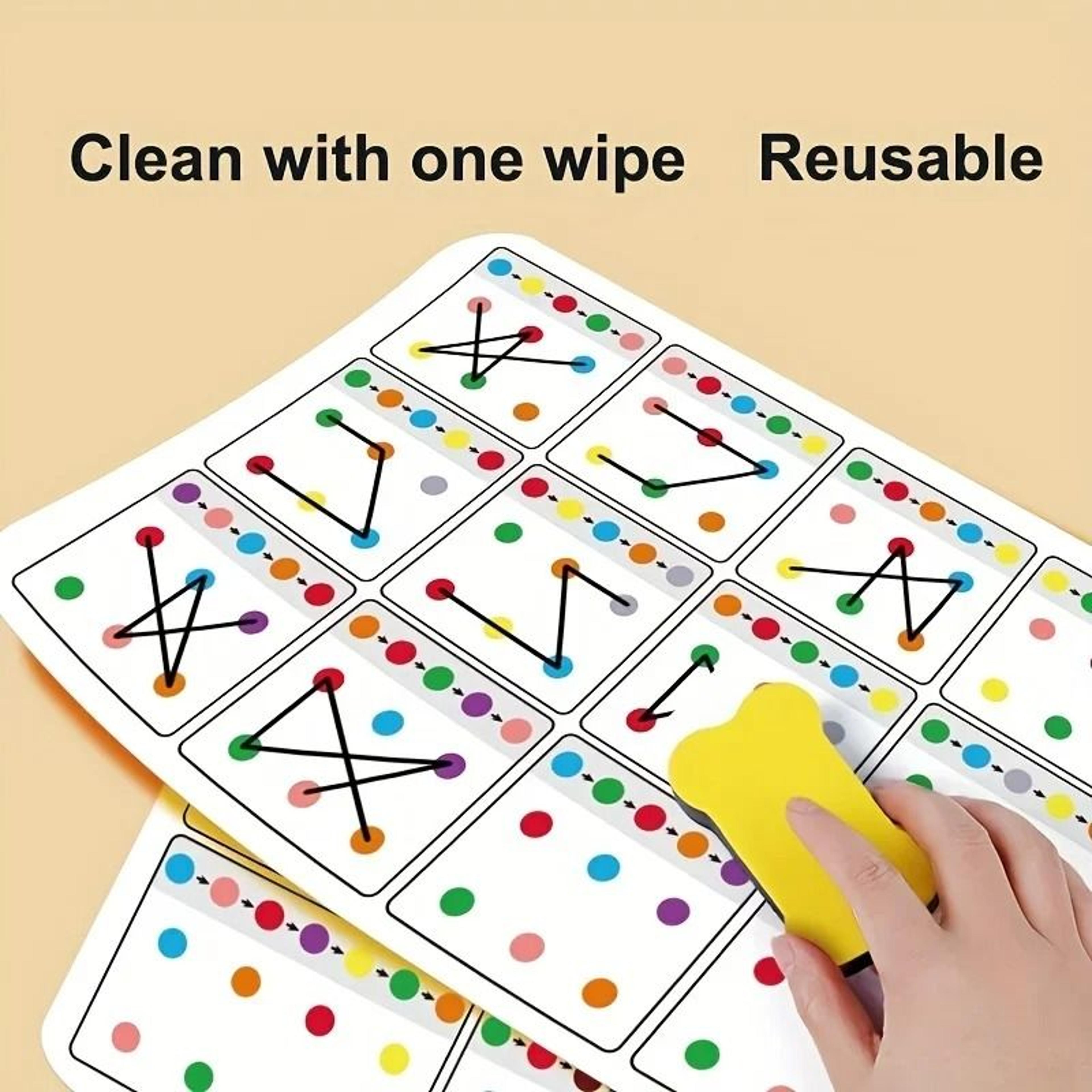Visual Tracking Focus And Attention Training Card For Kids Color And Number Recognition 3