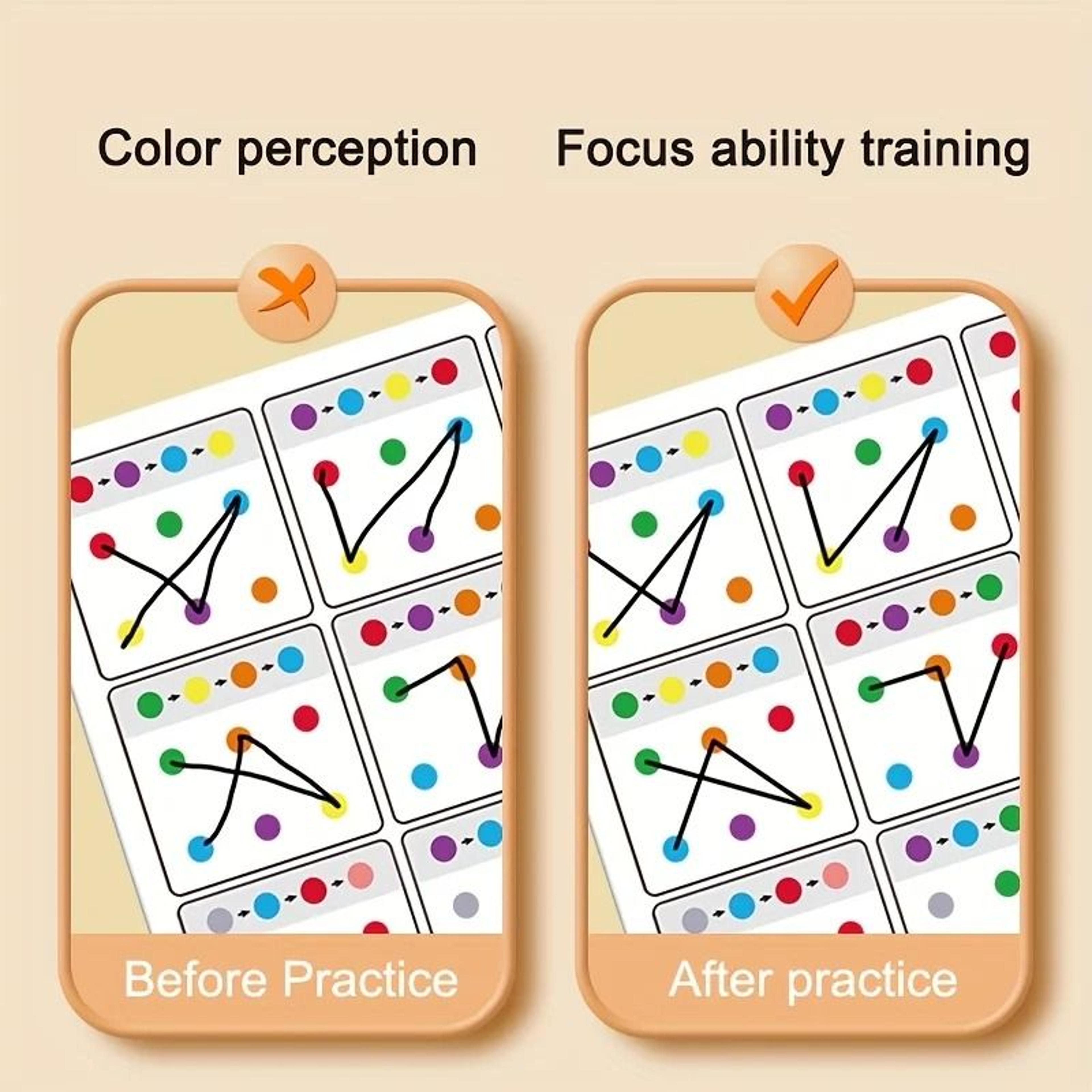 Visual Tracking Focus And Attention Training Card For Kids Color And Number Recognition 4