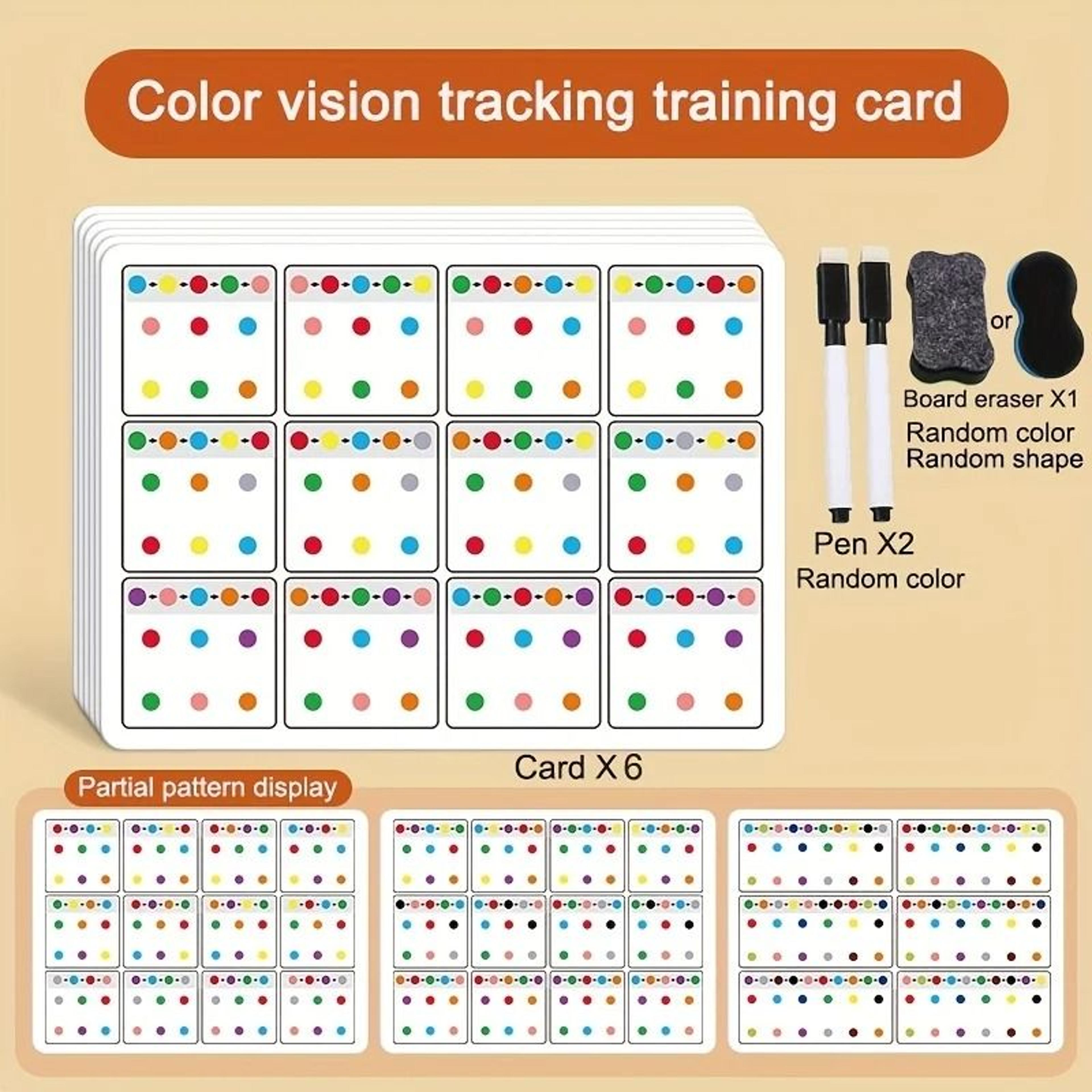 Visual Tracking Focus And Attention Training Card For Kids Color And Number Recognition 5