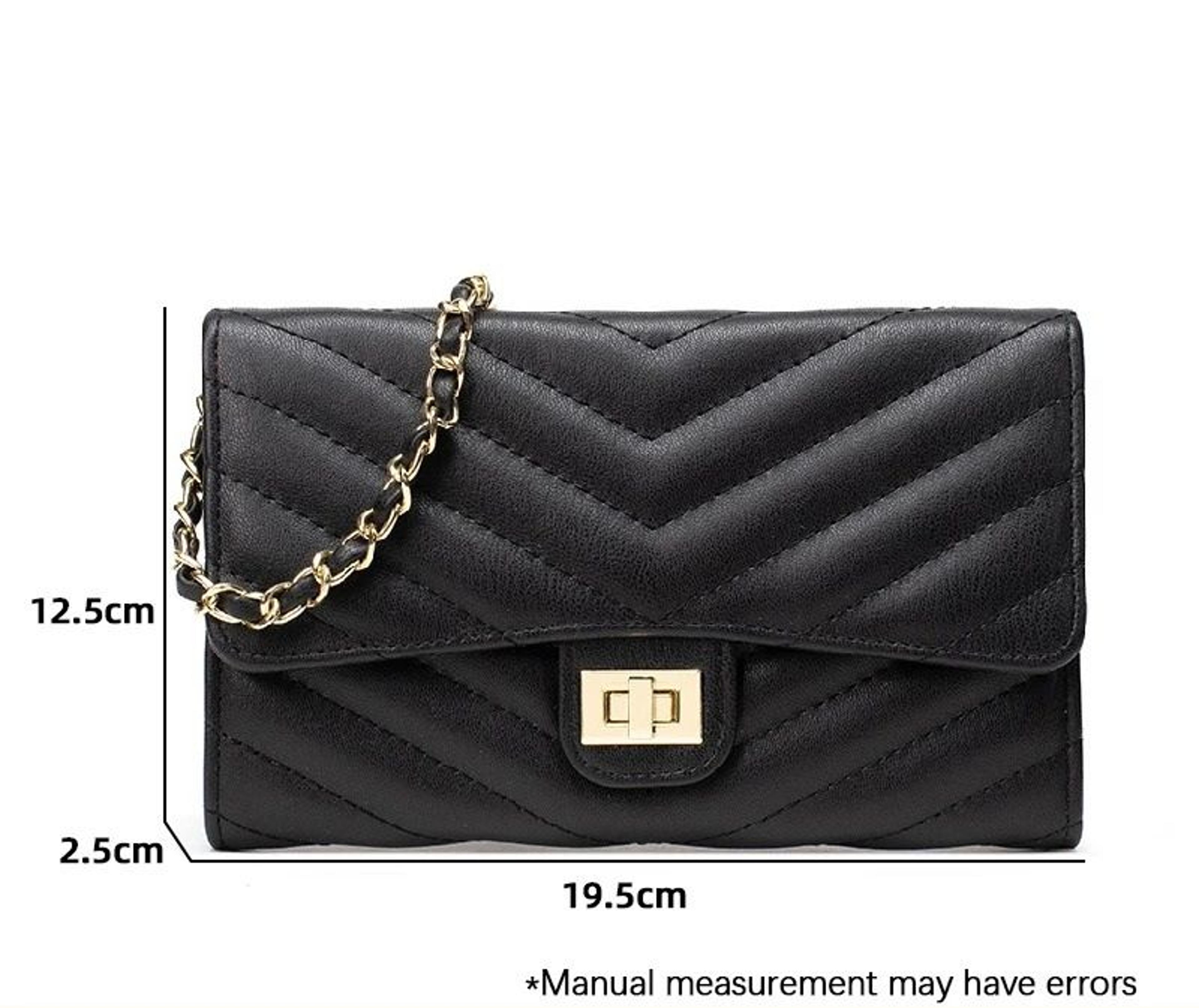 Fashionable VPattern Quilted Crossbody Chain Bag 7