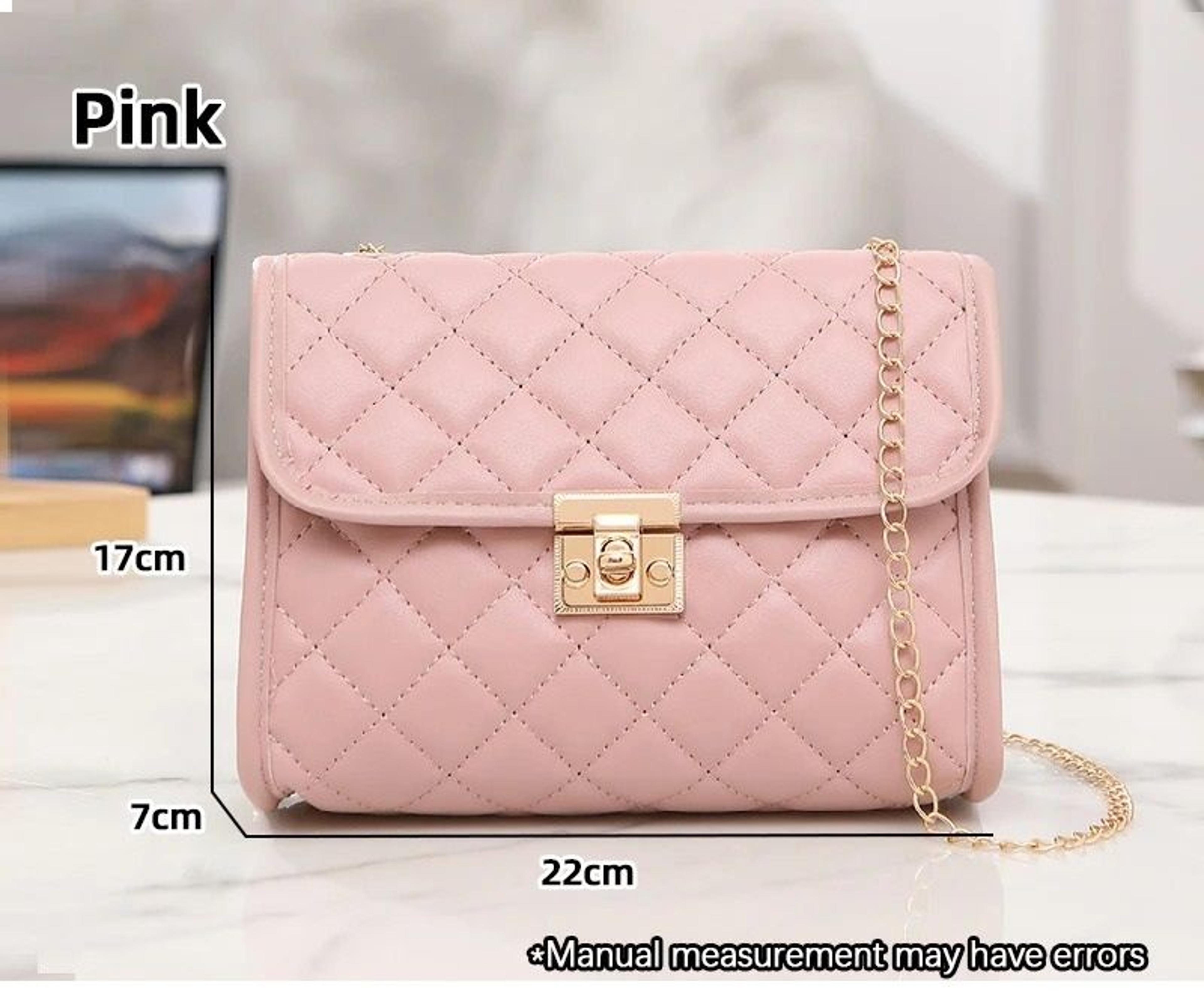 Embroidered Checkered Crossbody Chain Bag 9