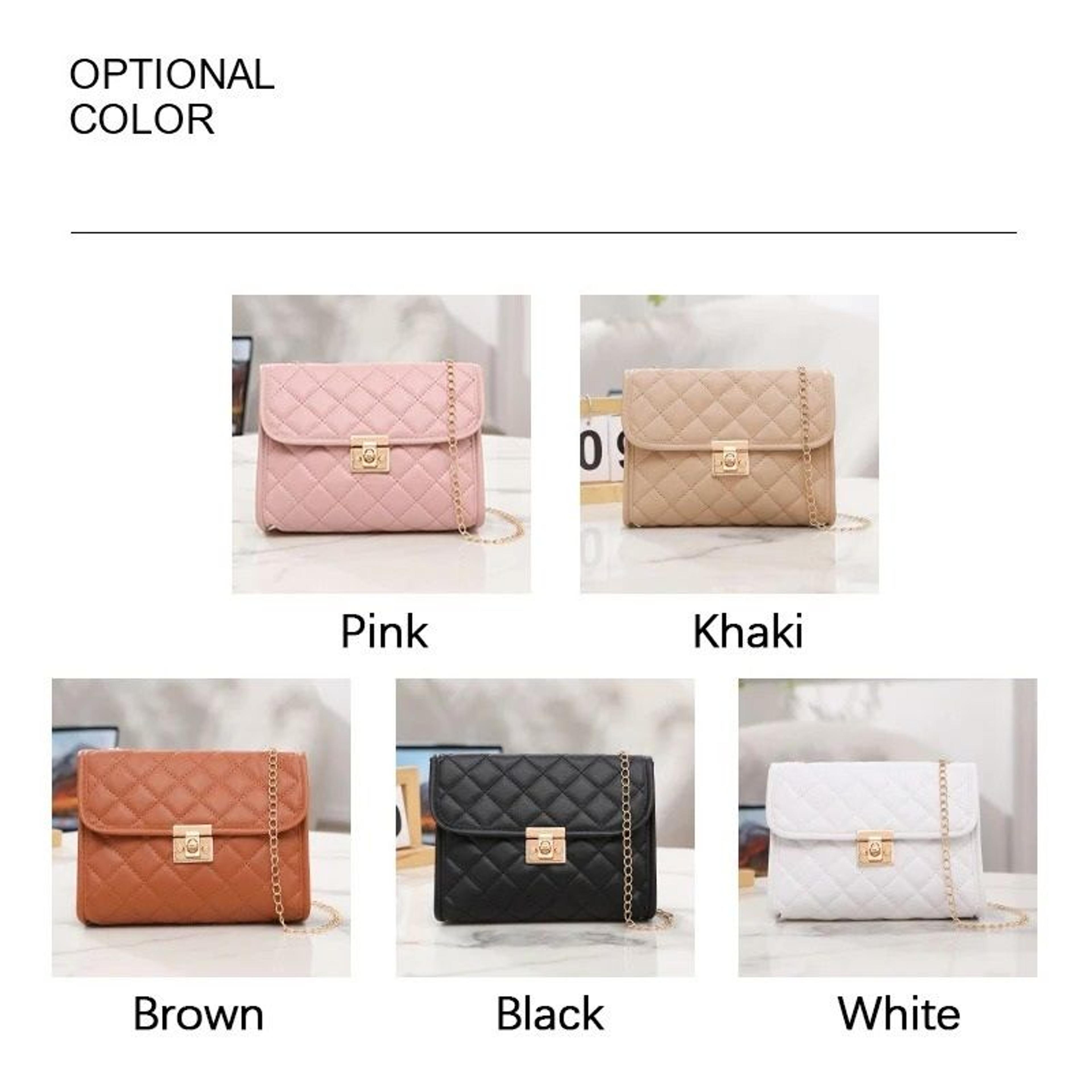 Embroidered Checkered Crossbody Chain Bag 6