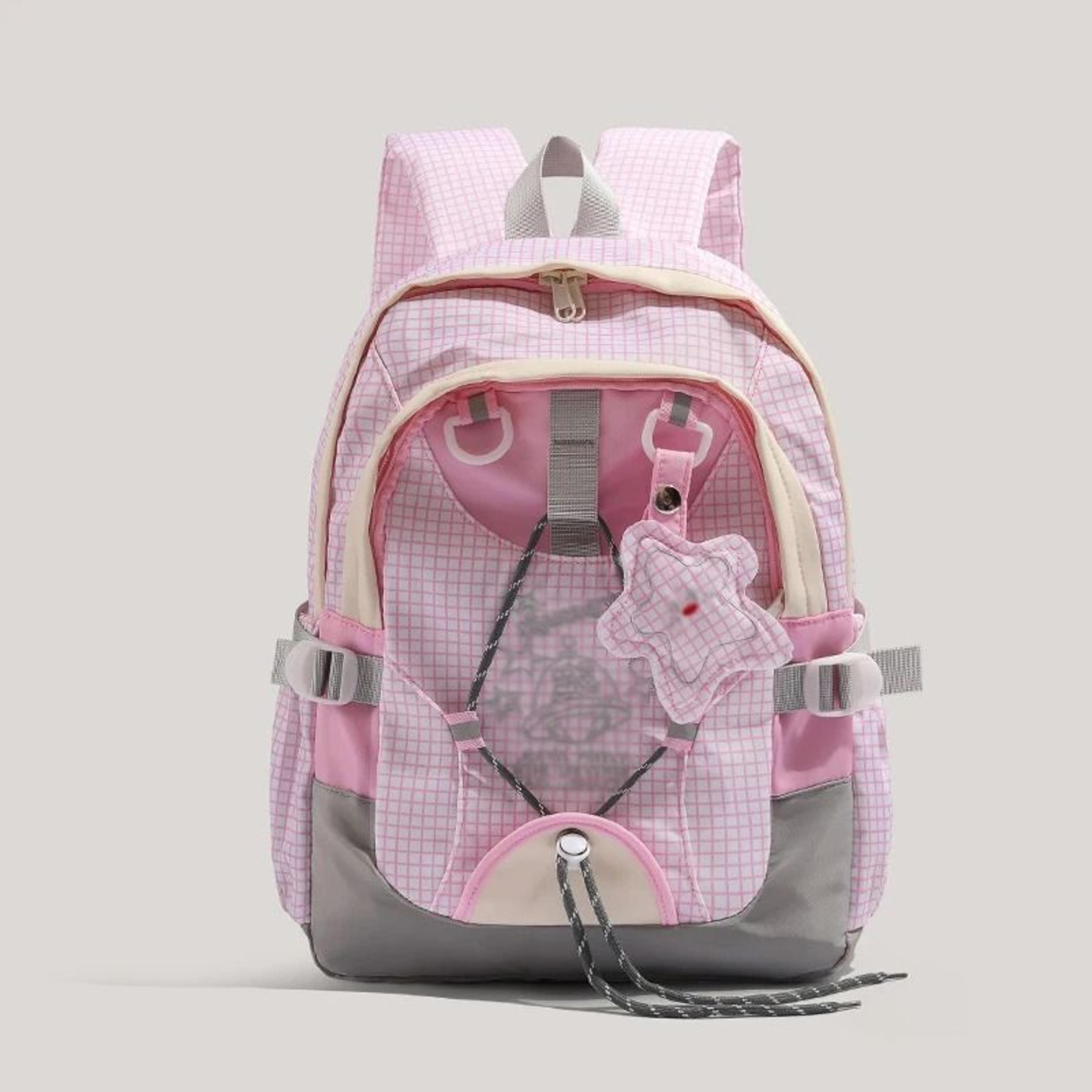 trendy large-capacity checkered school and travel backpack