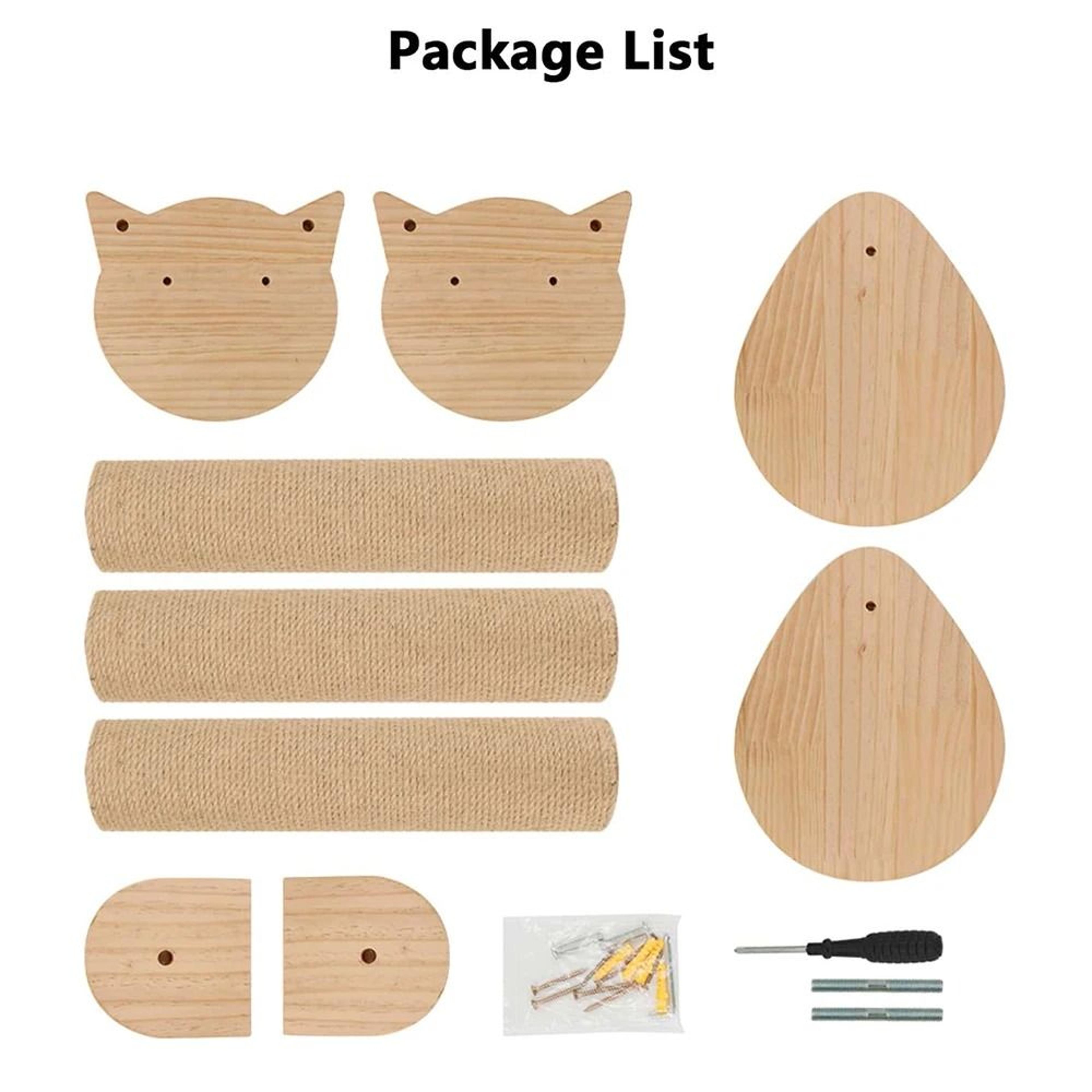 Vertical WallMounted Cat Scratching Tower With Perch Platforms 3