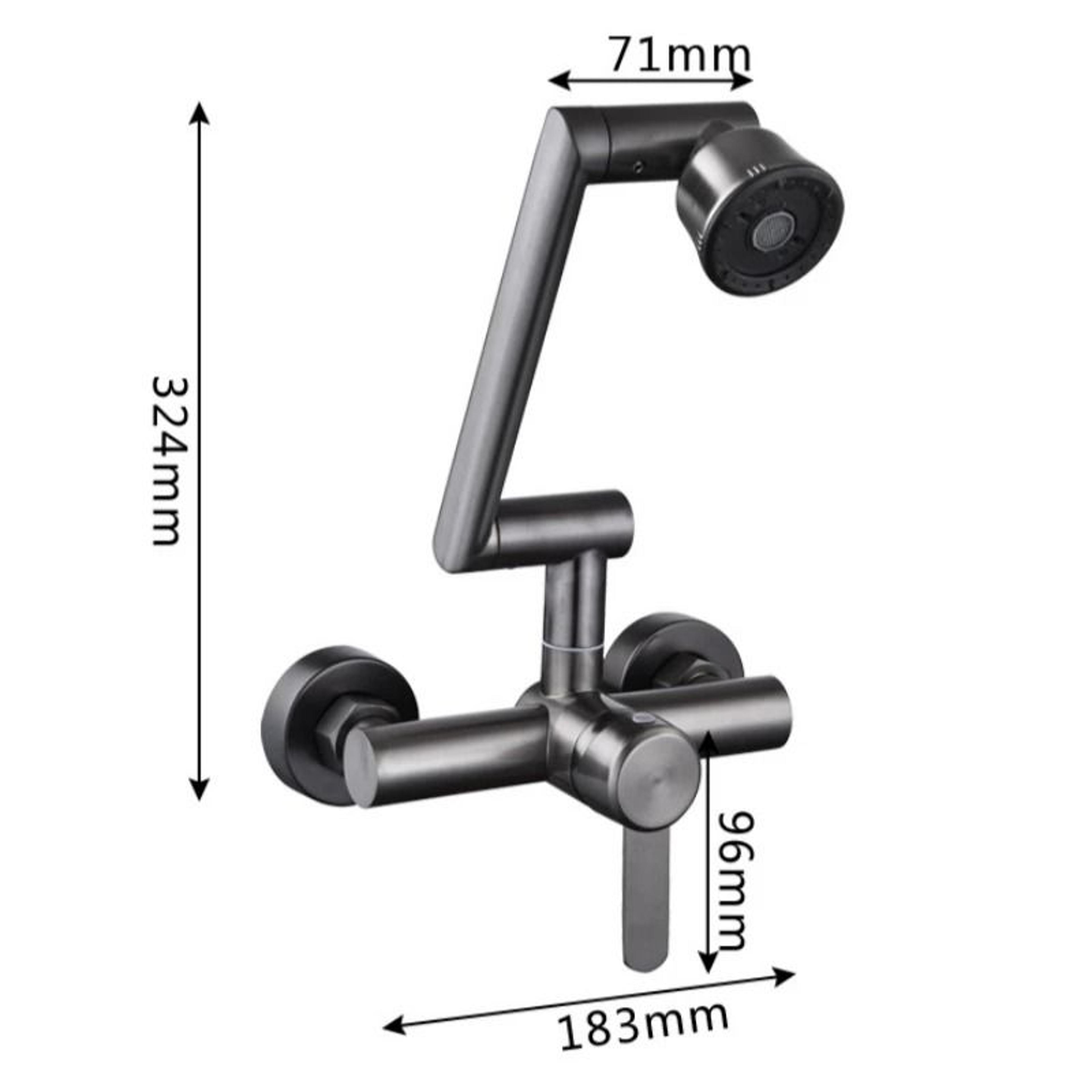 Stainless Steel 4 Mode Wall Mounted Kitchen Faucet 6
