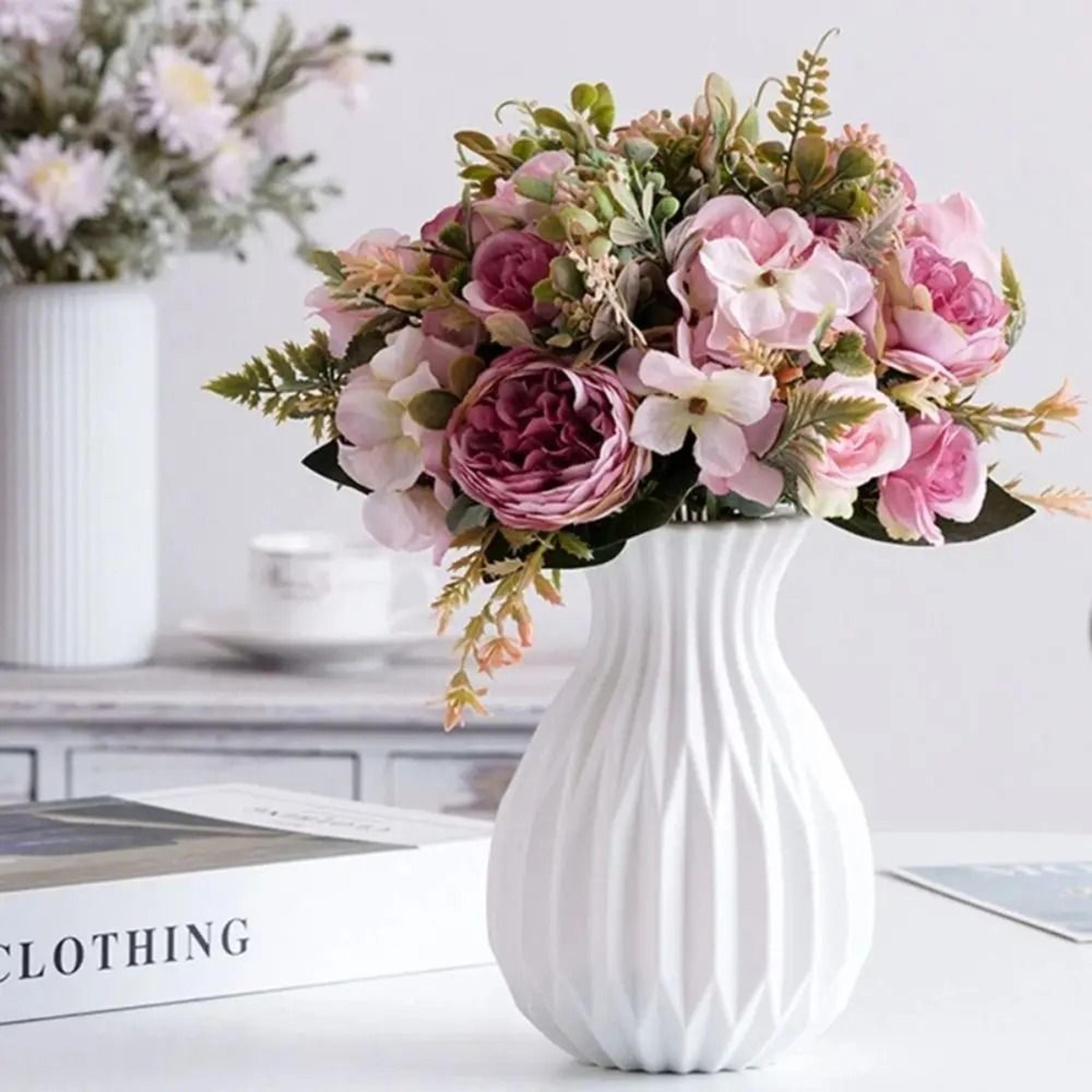 nordic minimalist geometric plastic flower vase
