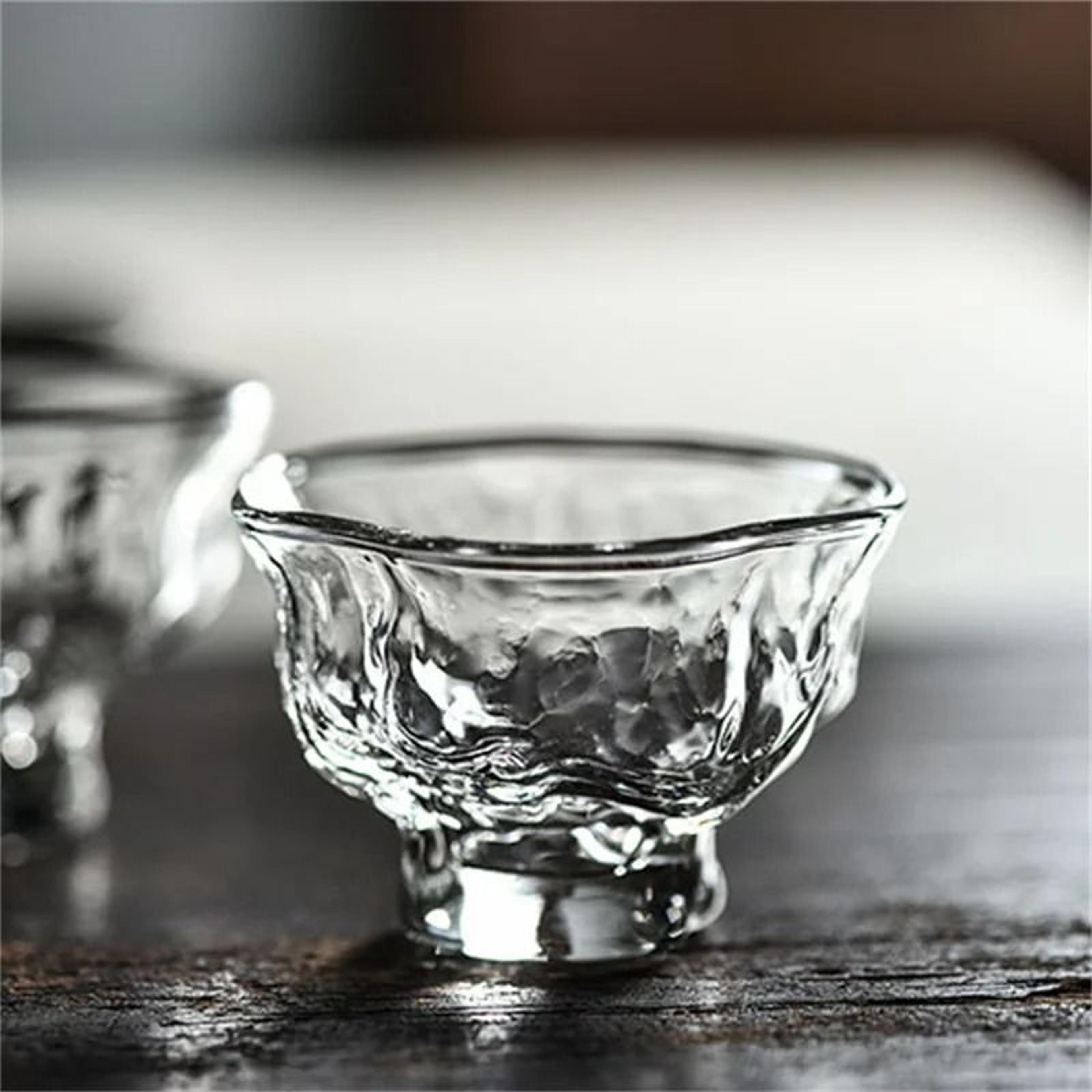Japanese Hammer Pattern Glass Tea Cup Set 60ml Kung Fu Tea Accessories 0
