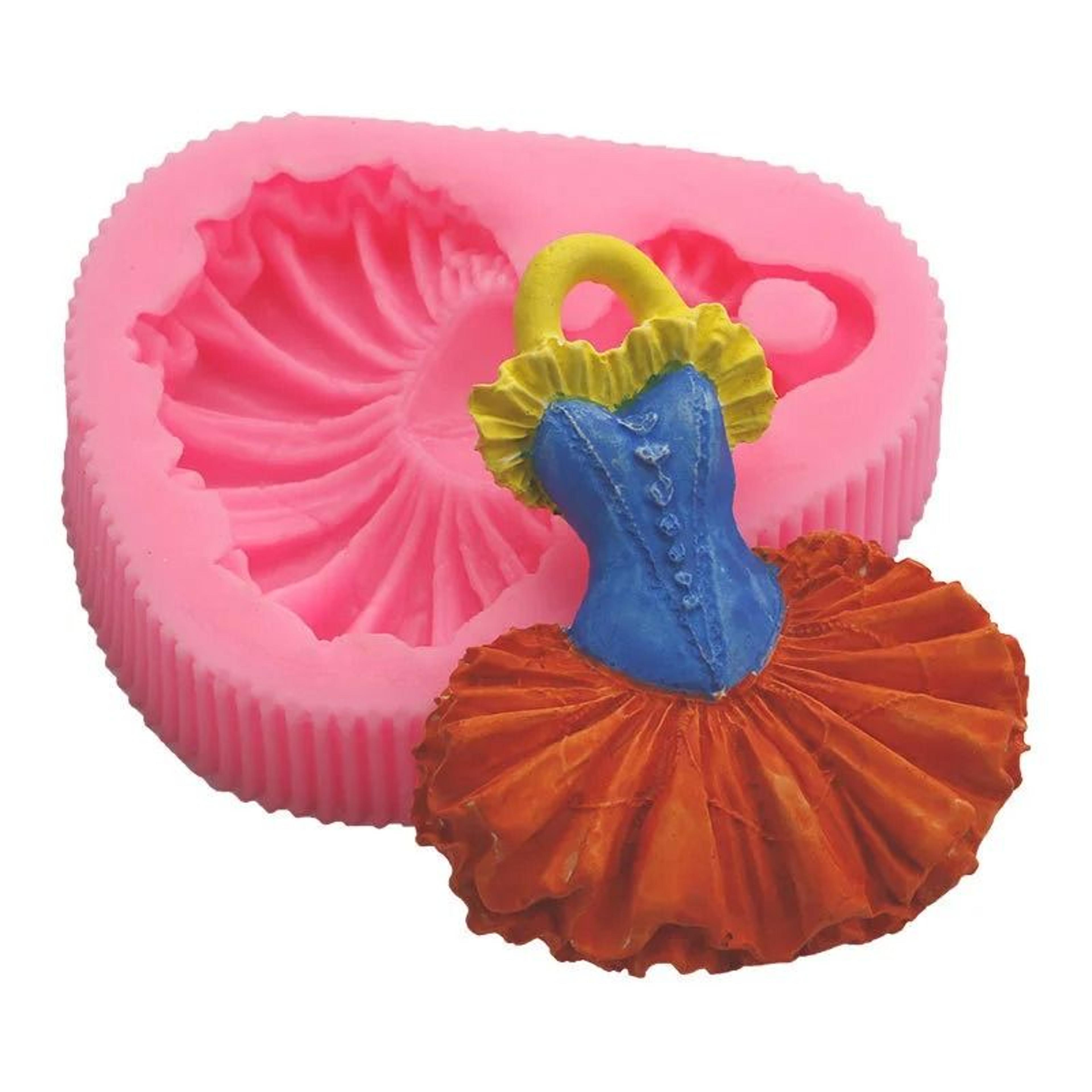Girls Ballet Dancing Skirt Fondant Silicone Mold For Cake Decorating 2