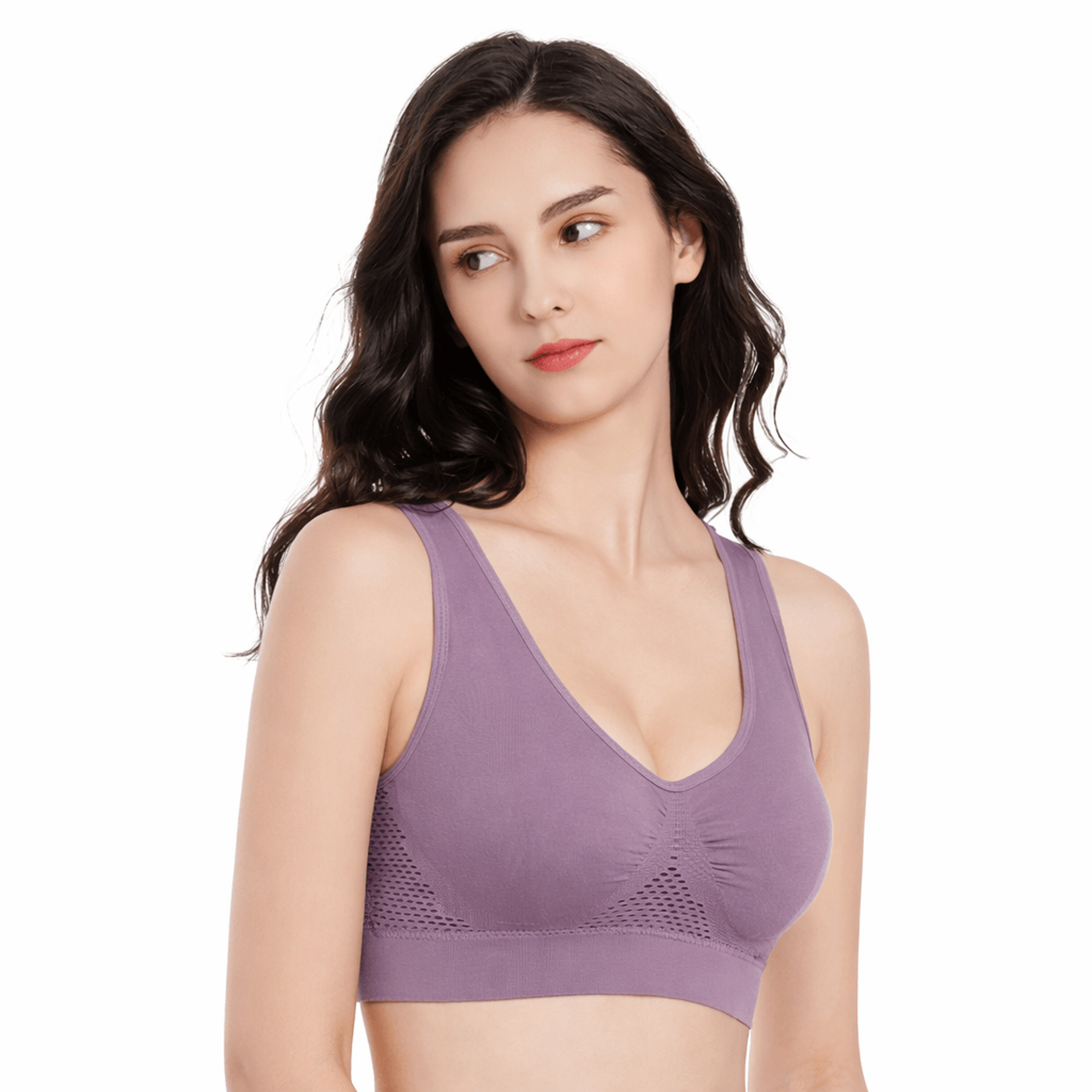 Women Seamless Sports Bra Top With Removable Padding Breathable Fitness Bra 8