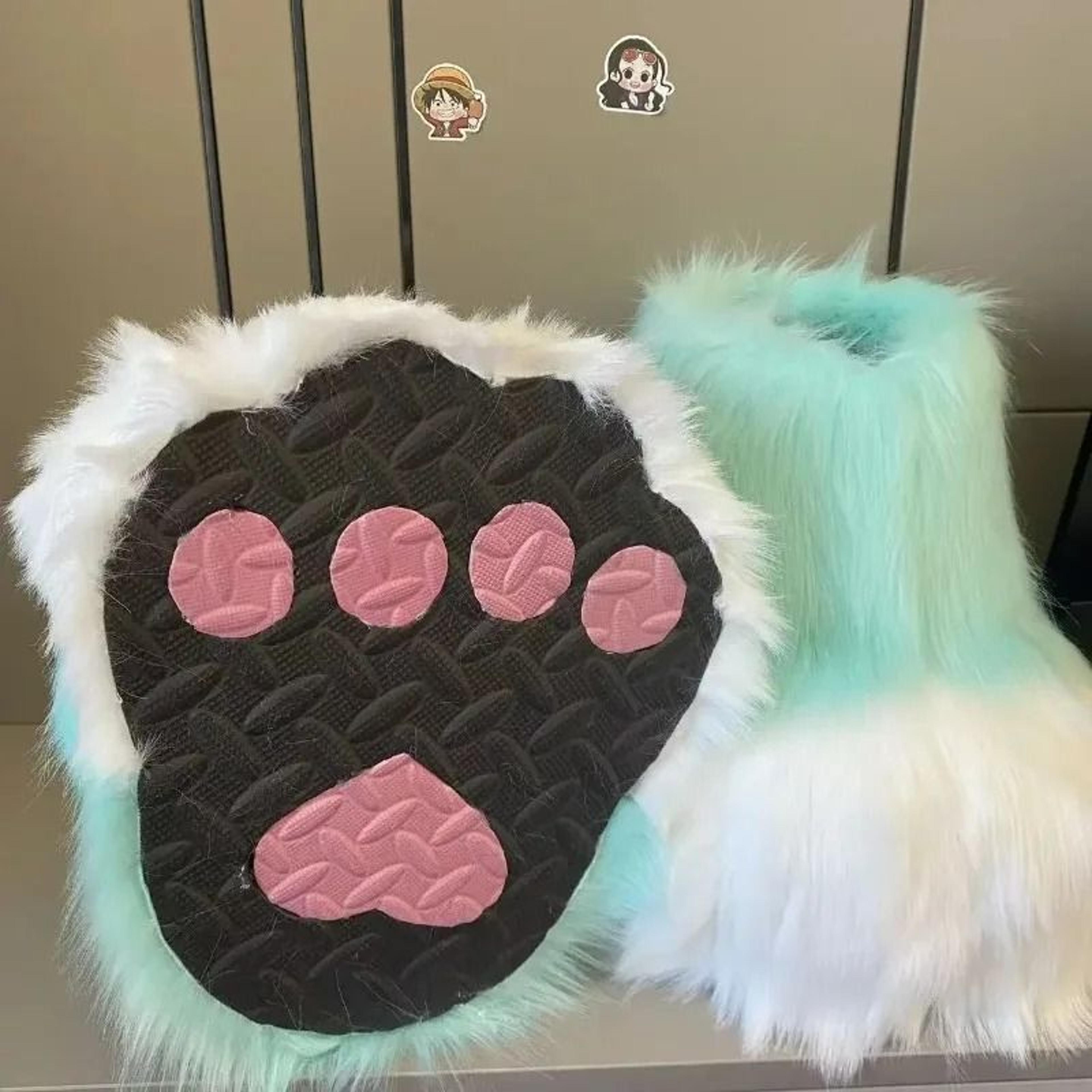 Fluffy Kig Fursuit Cosplay Paw Shoes 1