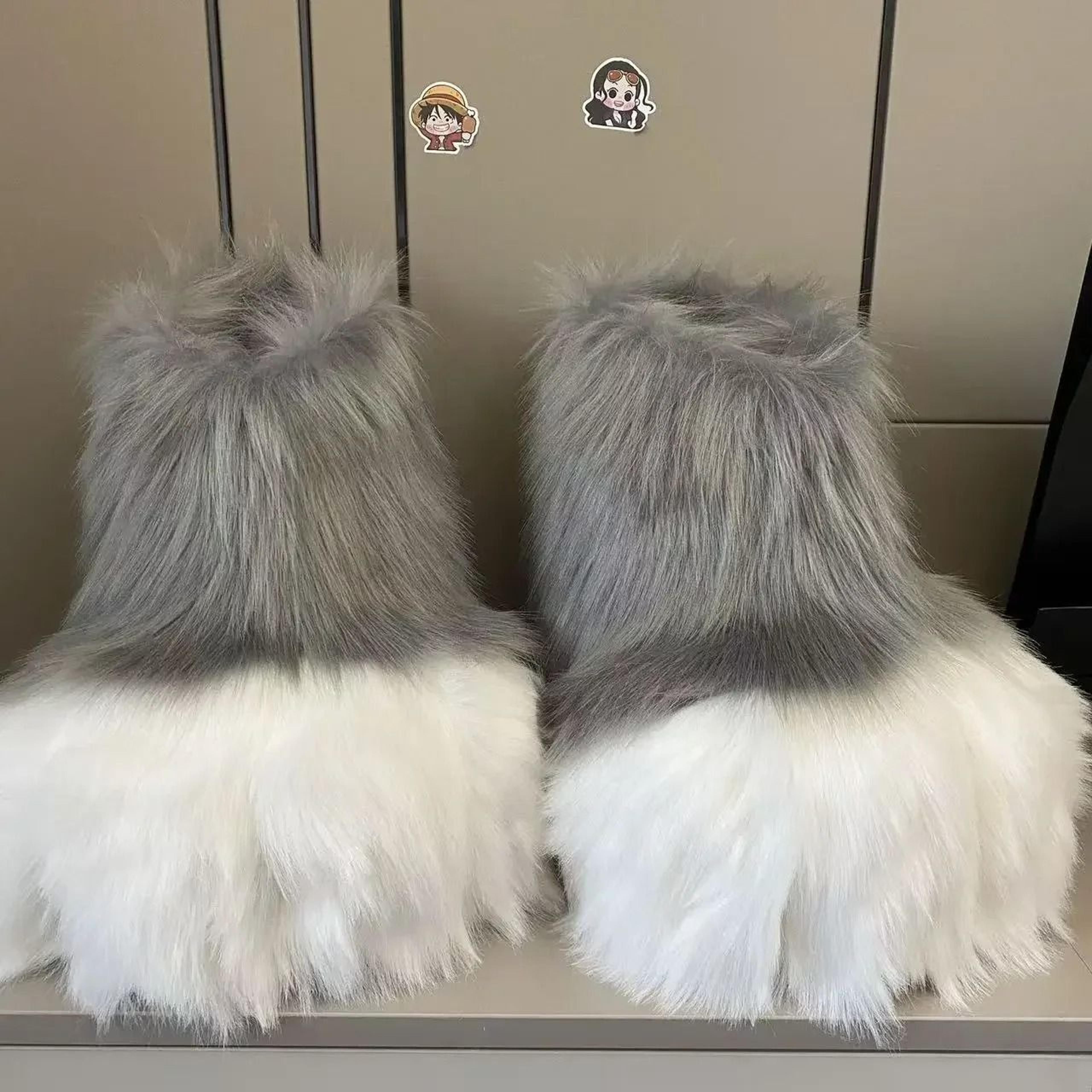 Fluffy Kig Fursuit Cosplay Paw Shoes 10