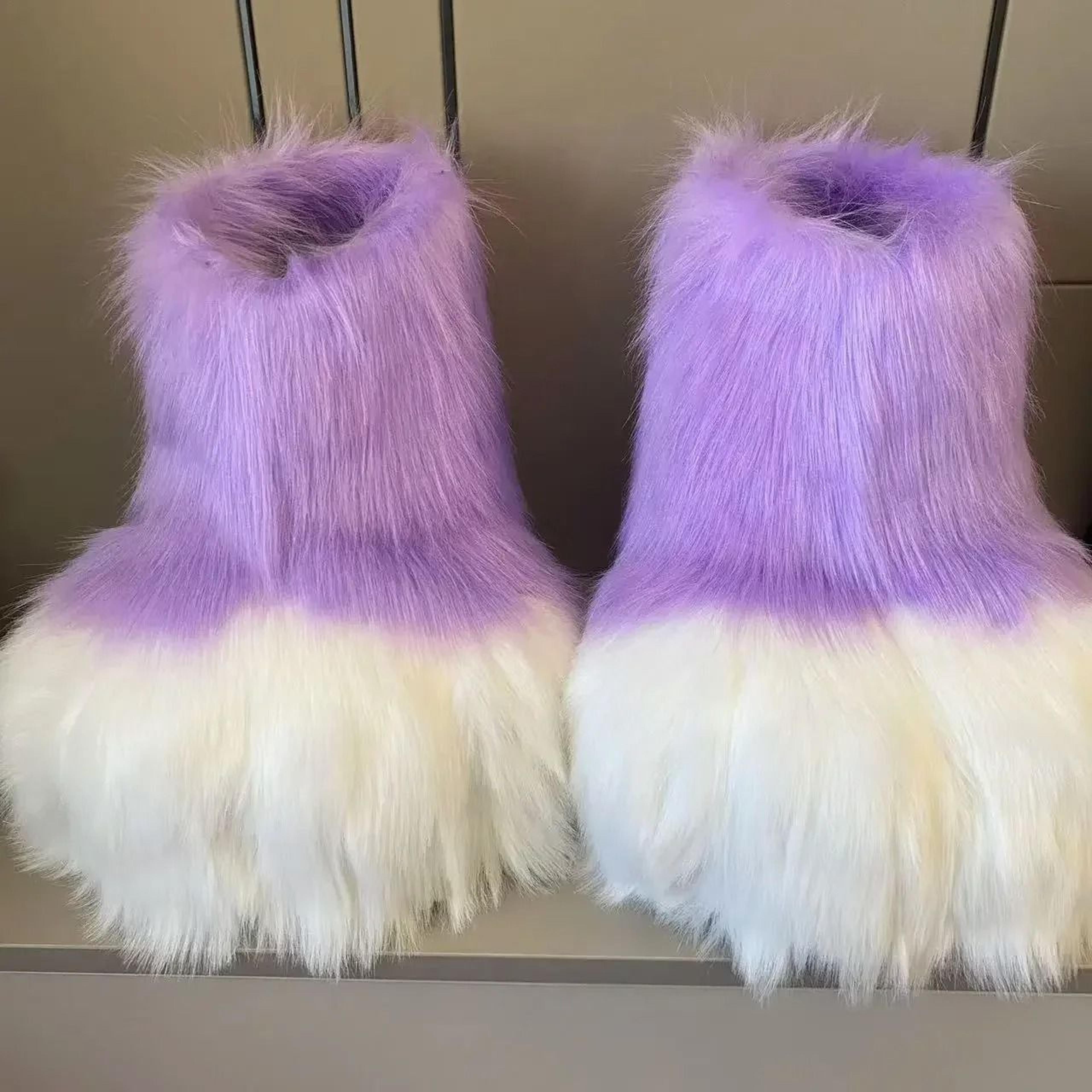 Fluffy Kig Fursuit Cosplay Paw Shoes 11