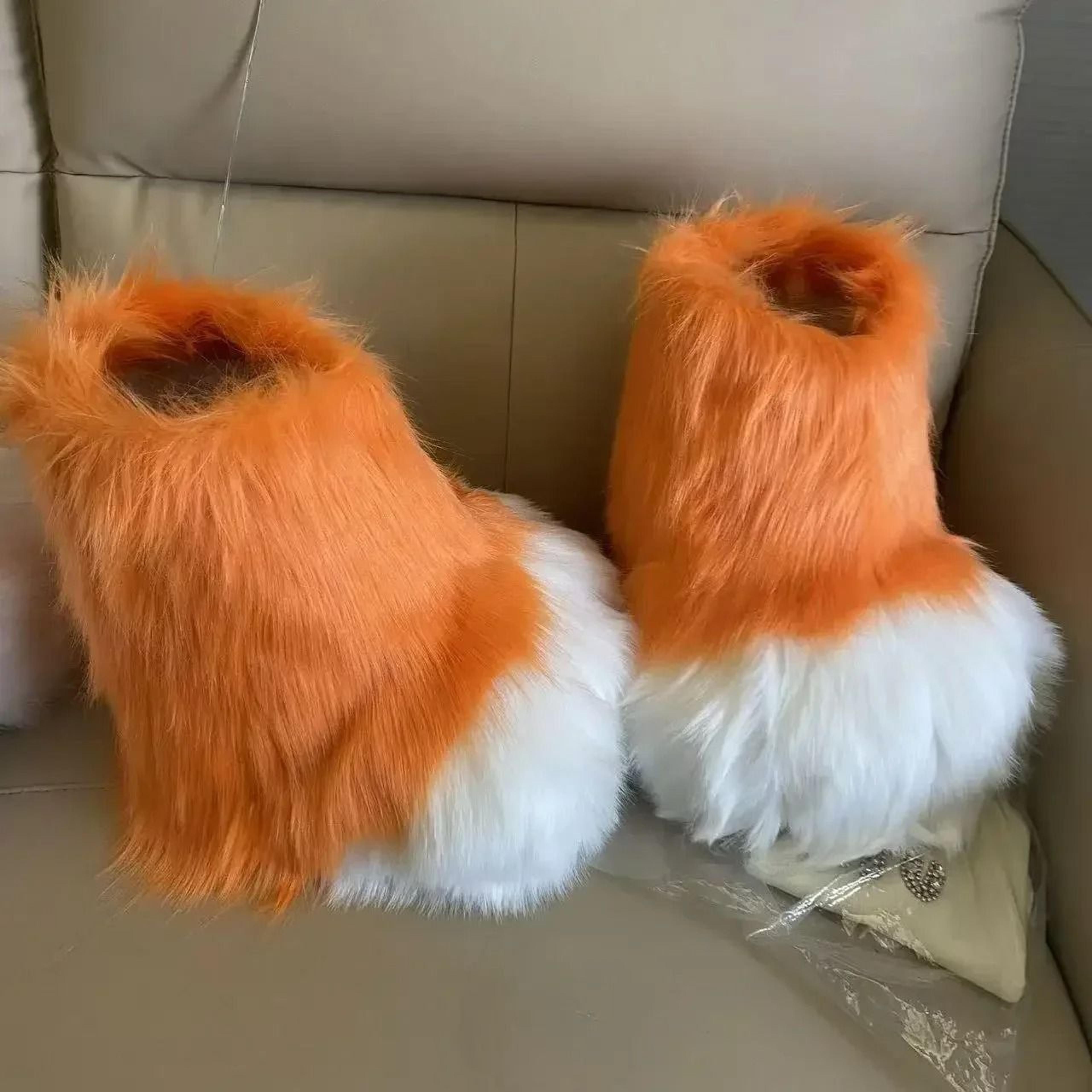 Fluffy Kig Fursuit Cosplay Paw Shoes 8