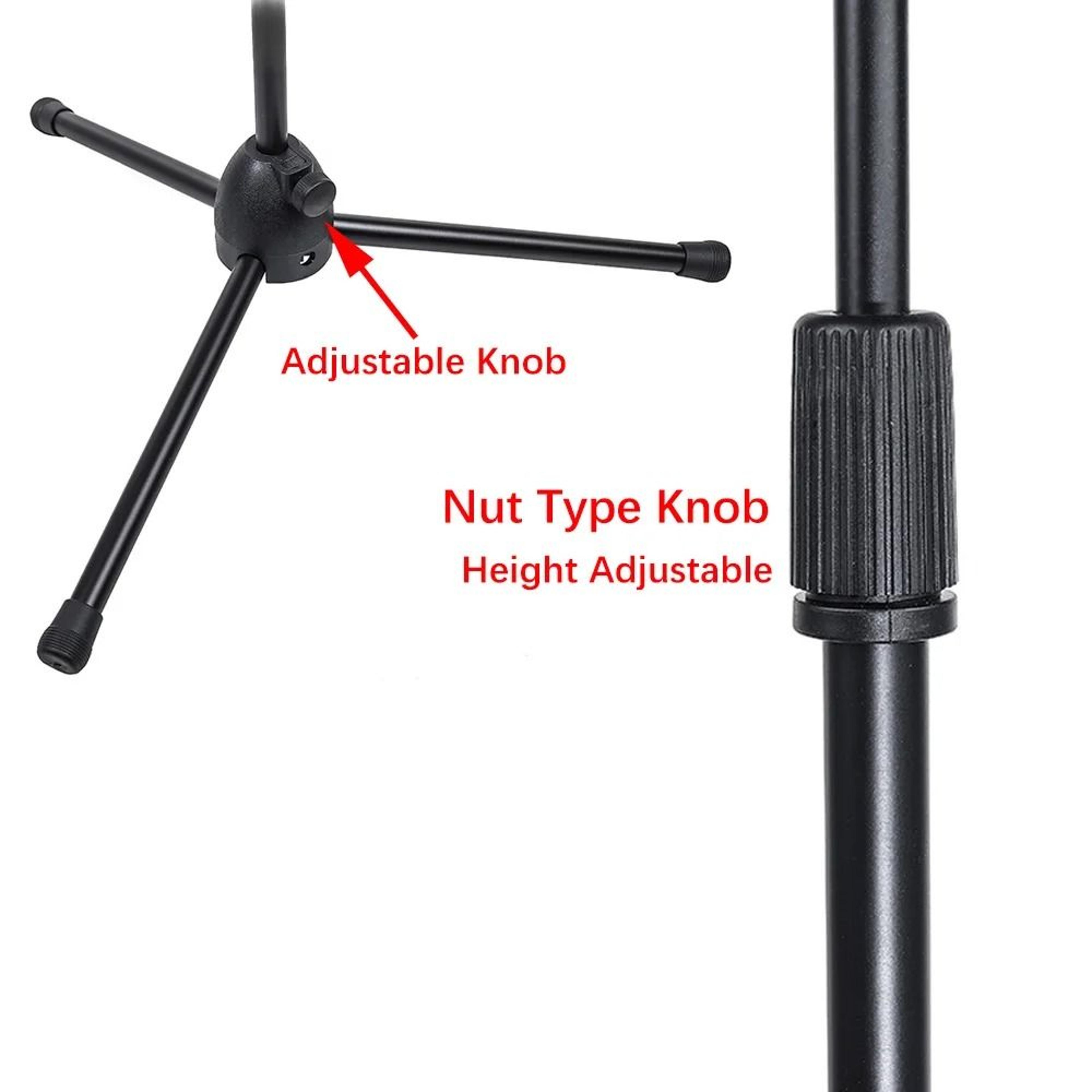 Adjustable Boom Microphone Stand With Dual Clip Holders 4