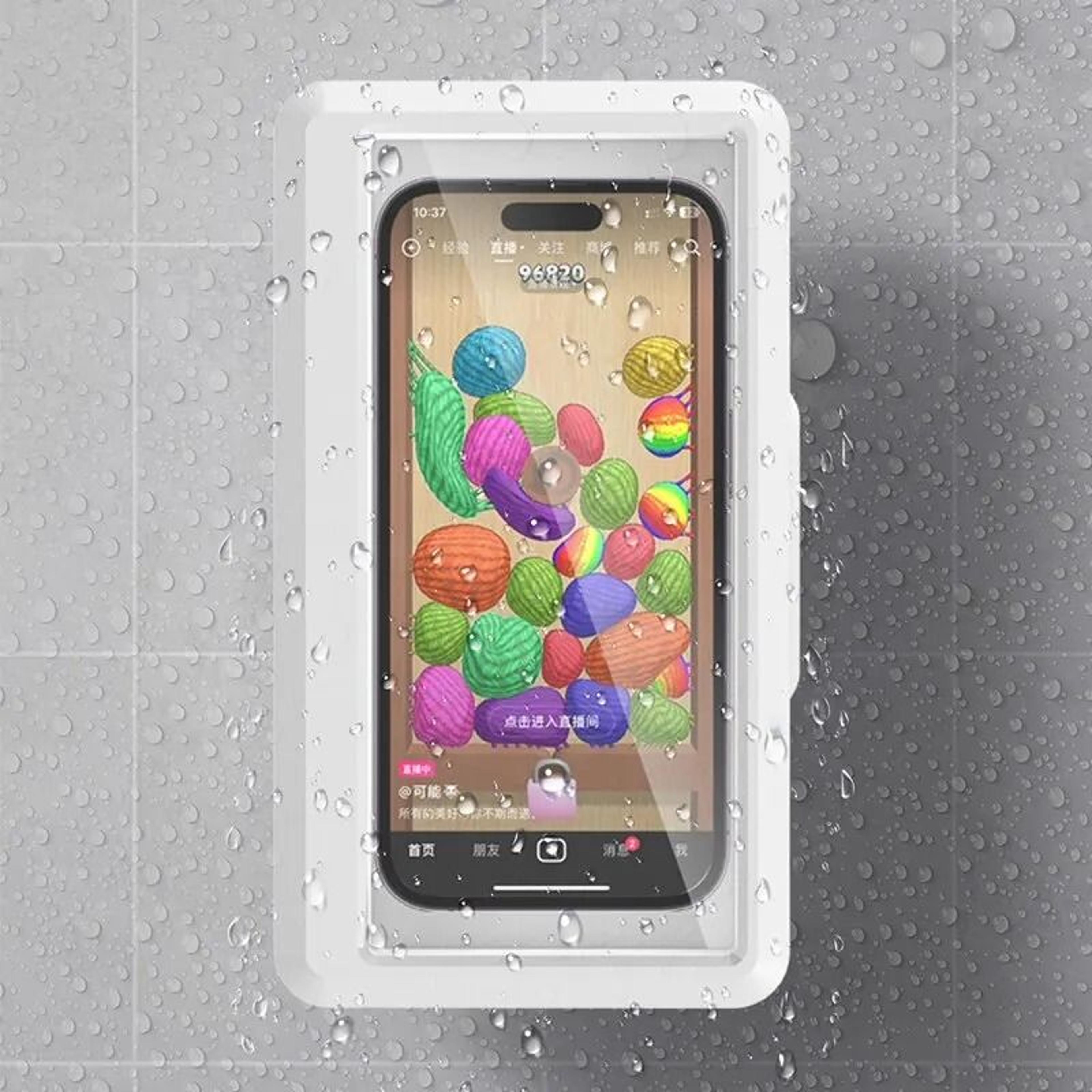 Universal Waterproof AntiFog Shower Phone Holder And Bathroom Media Station 4