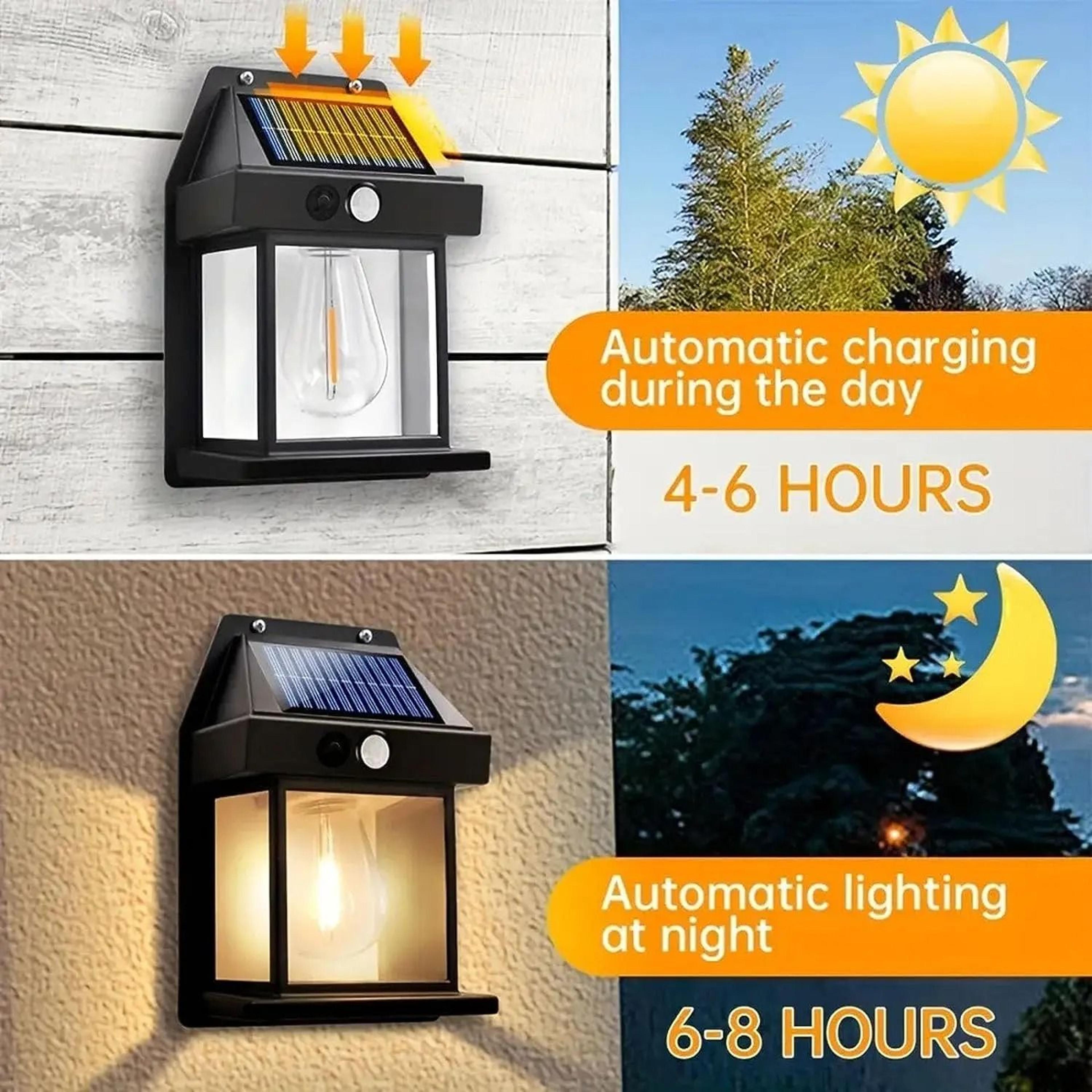 Vintage Solar Tungsten Wall Light  Weatherproof Motion Sensor Safety Lamp 2