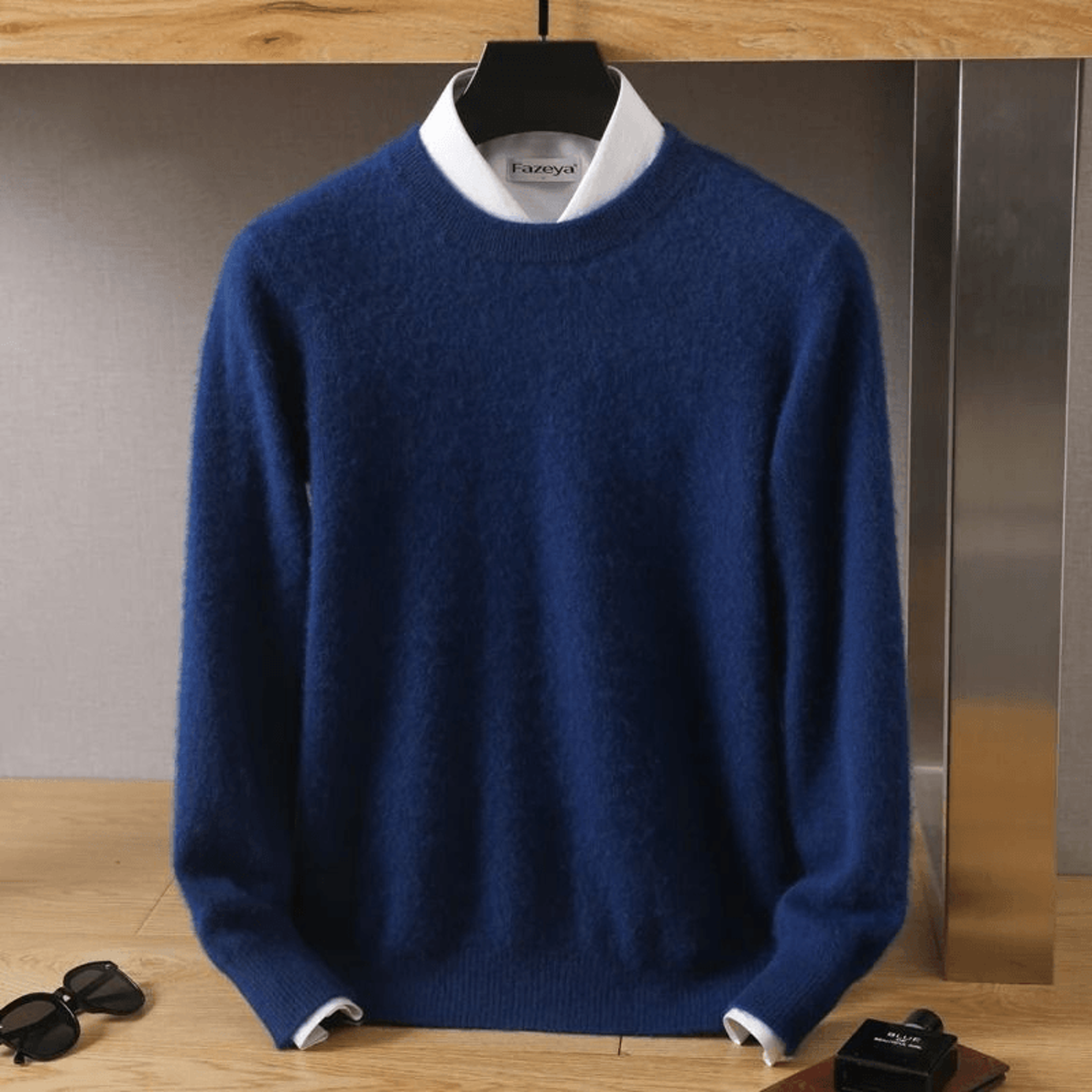 Mens Pure Mink Cashmere Sweater O Neck Knit Pullover For Autumn And Winter 17