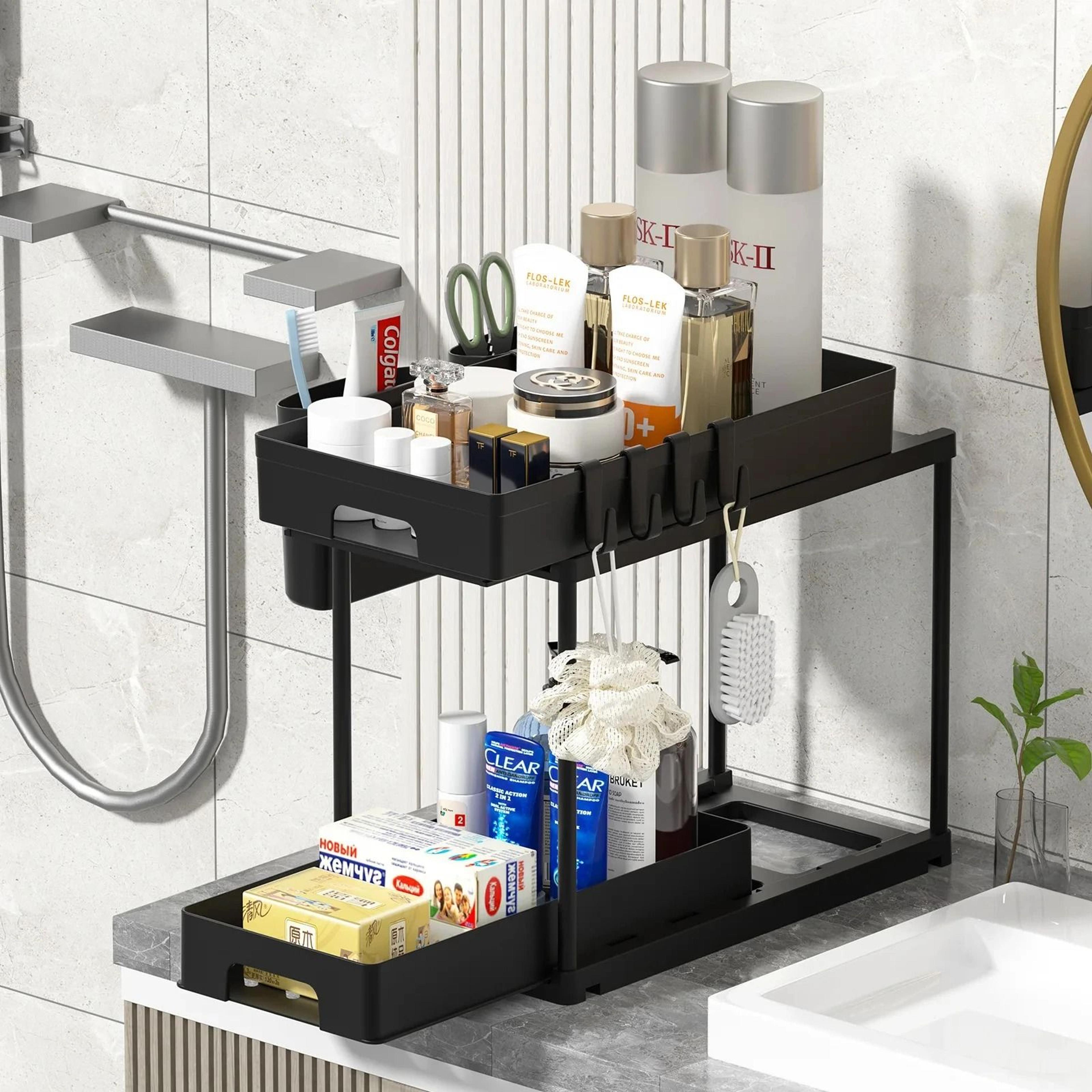 Expandable Under Sink Kitchen Organizer  MultiPurpose Storage 2Pack 4
