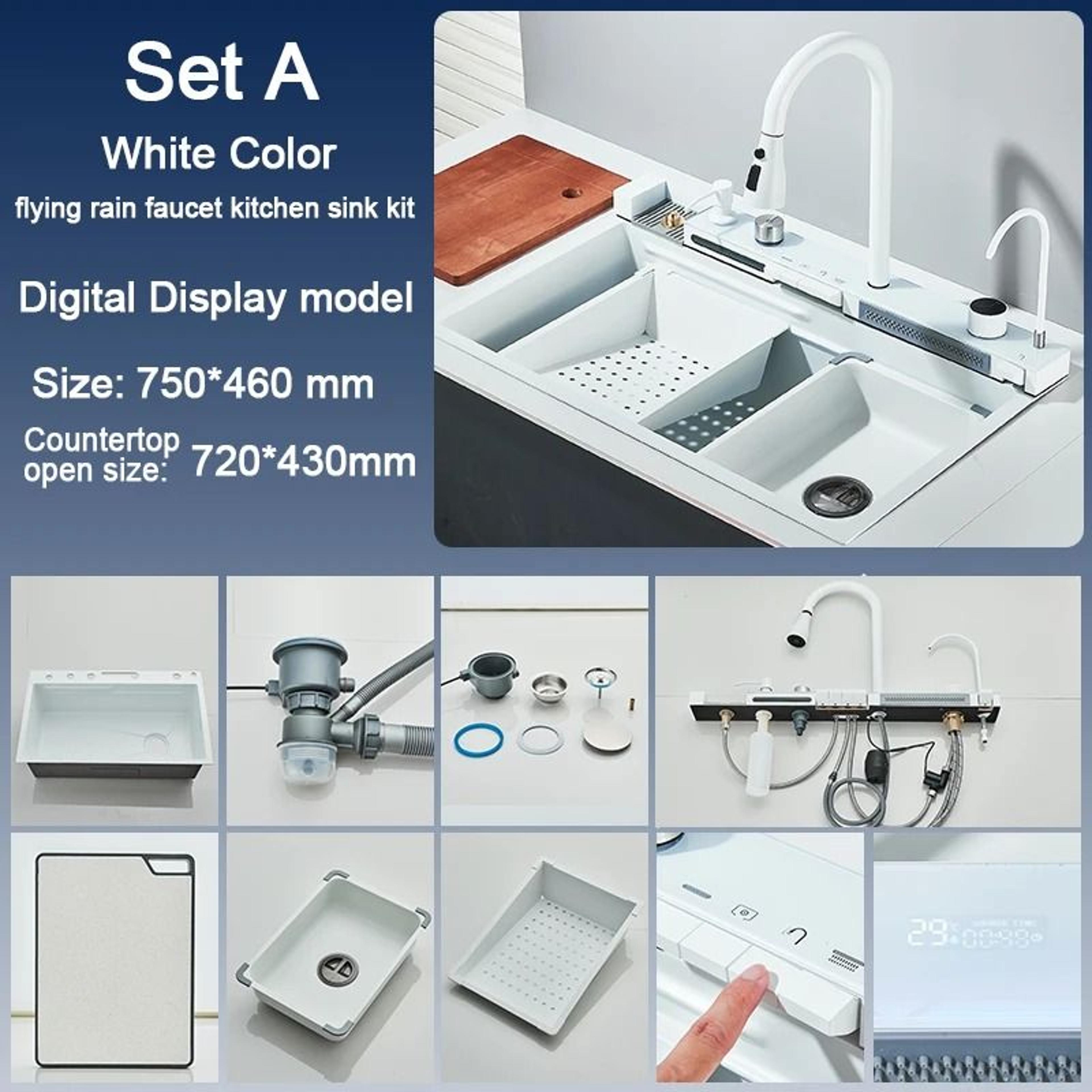Stainless Steel Kitchen Sink  Large Single Bowl With Smart Digital Display 11