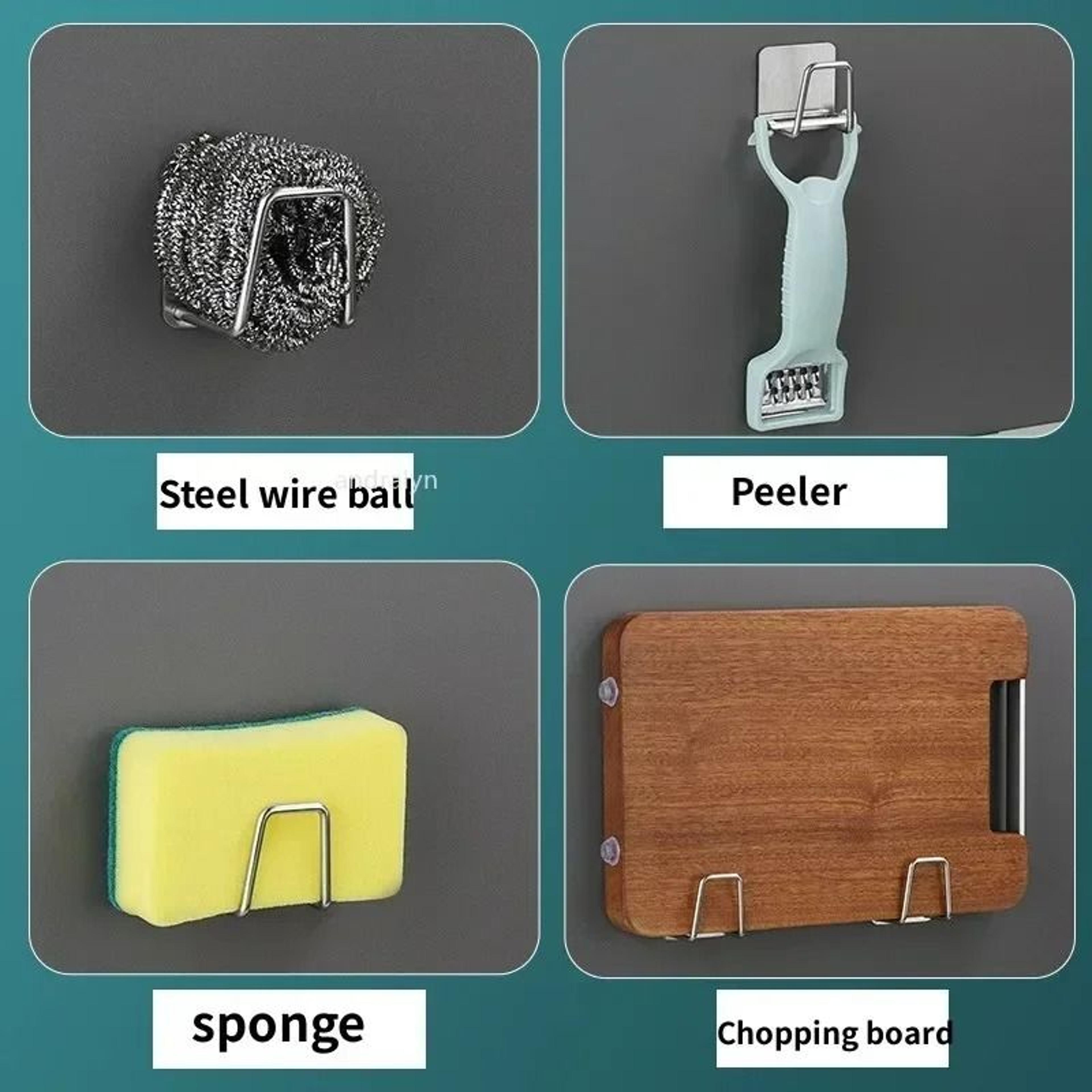 Stainless Steel SelfAdhesive Kitchen Sponge Holder 2