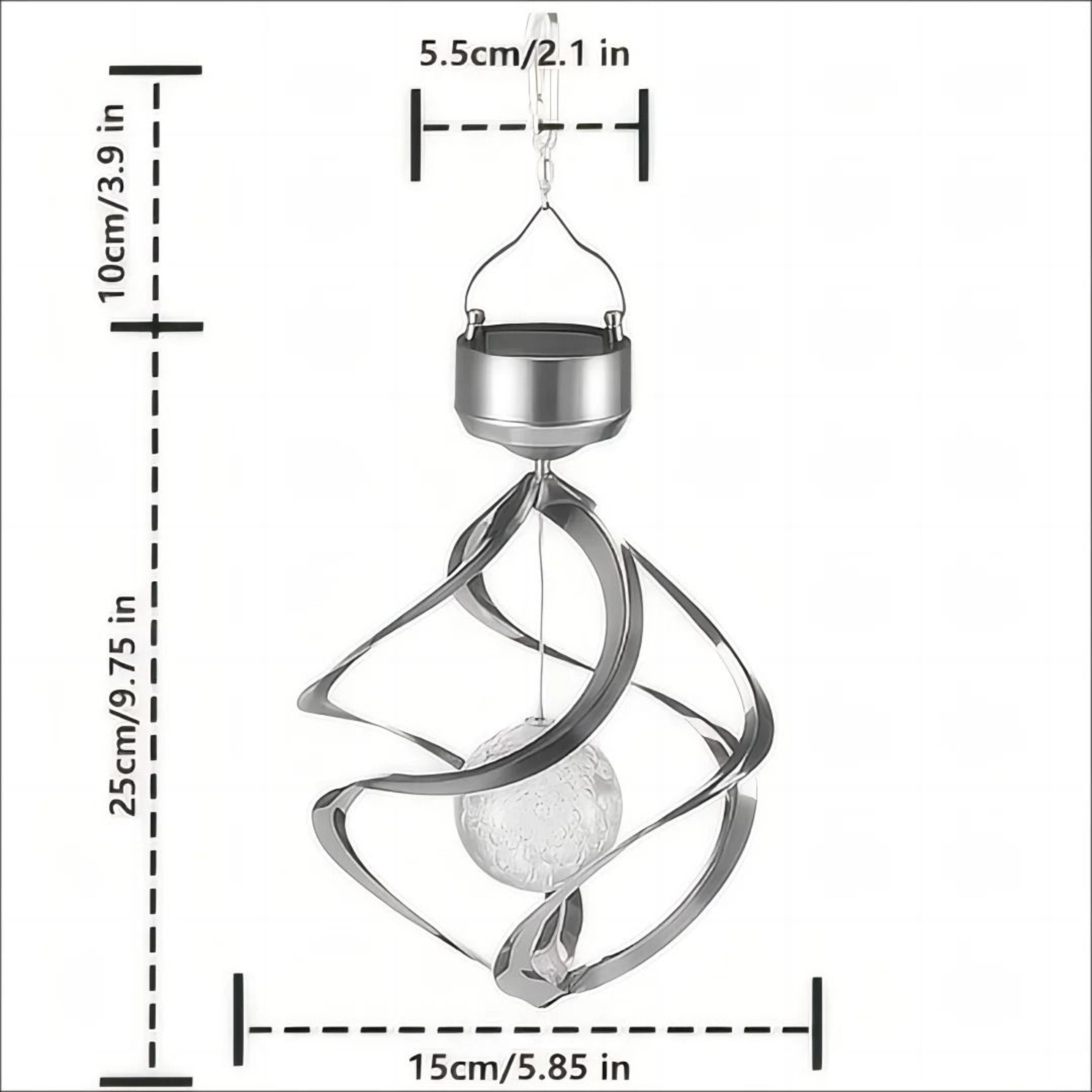 Professional SolarPowered LED Wind Chime Pendant Light 3