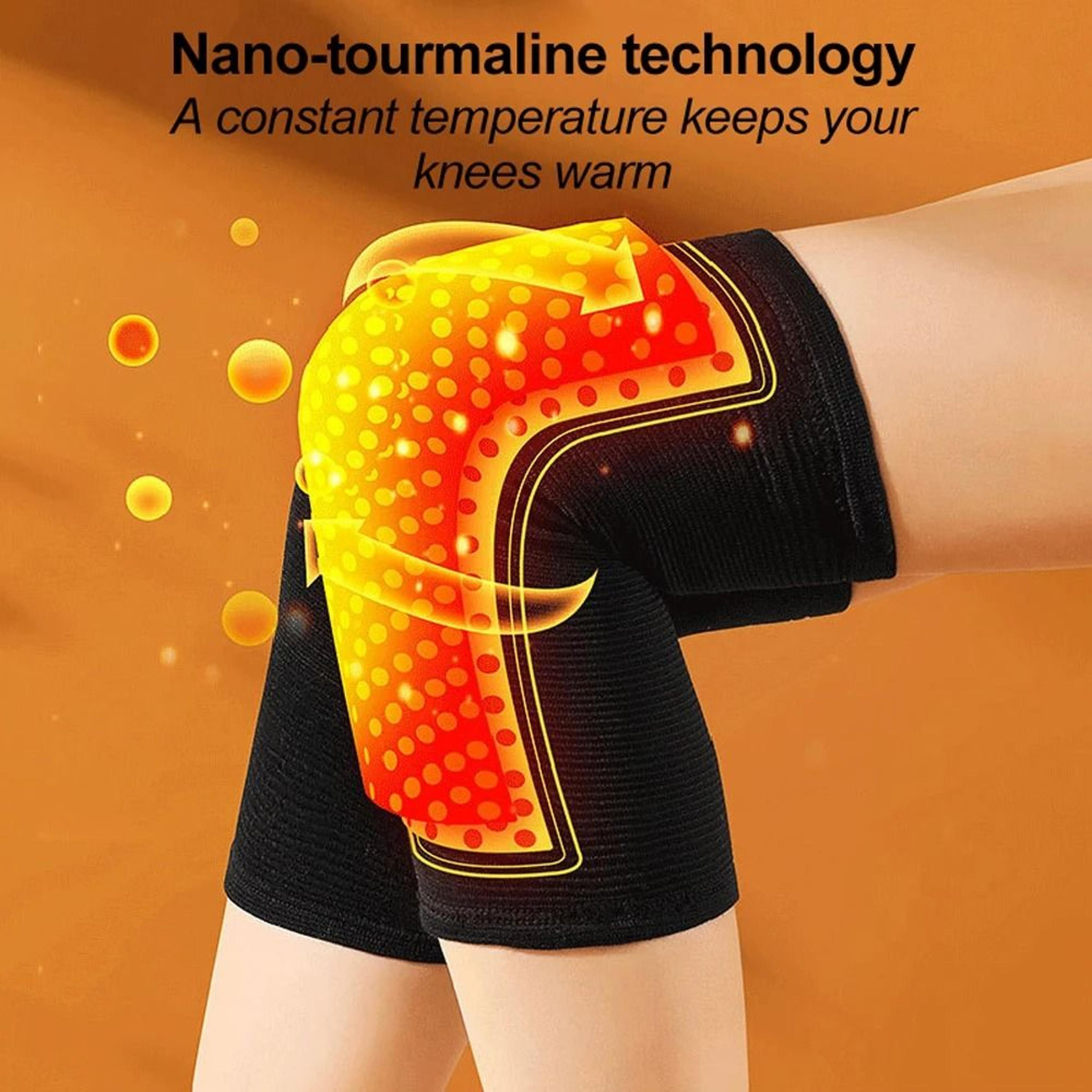 self-heating knee support braces – 2-piece warm compression sleeves for joint relief