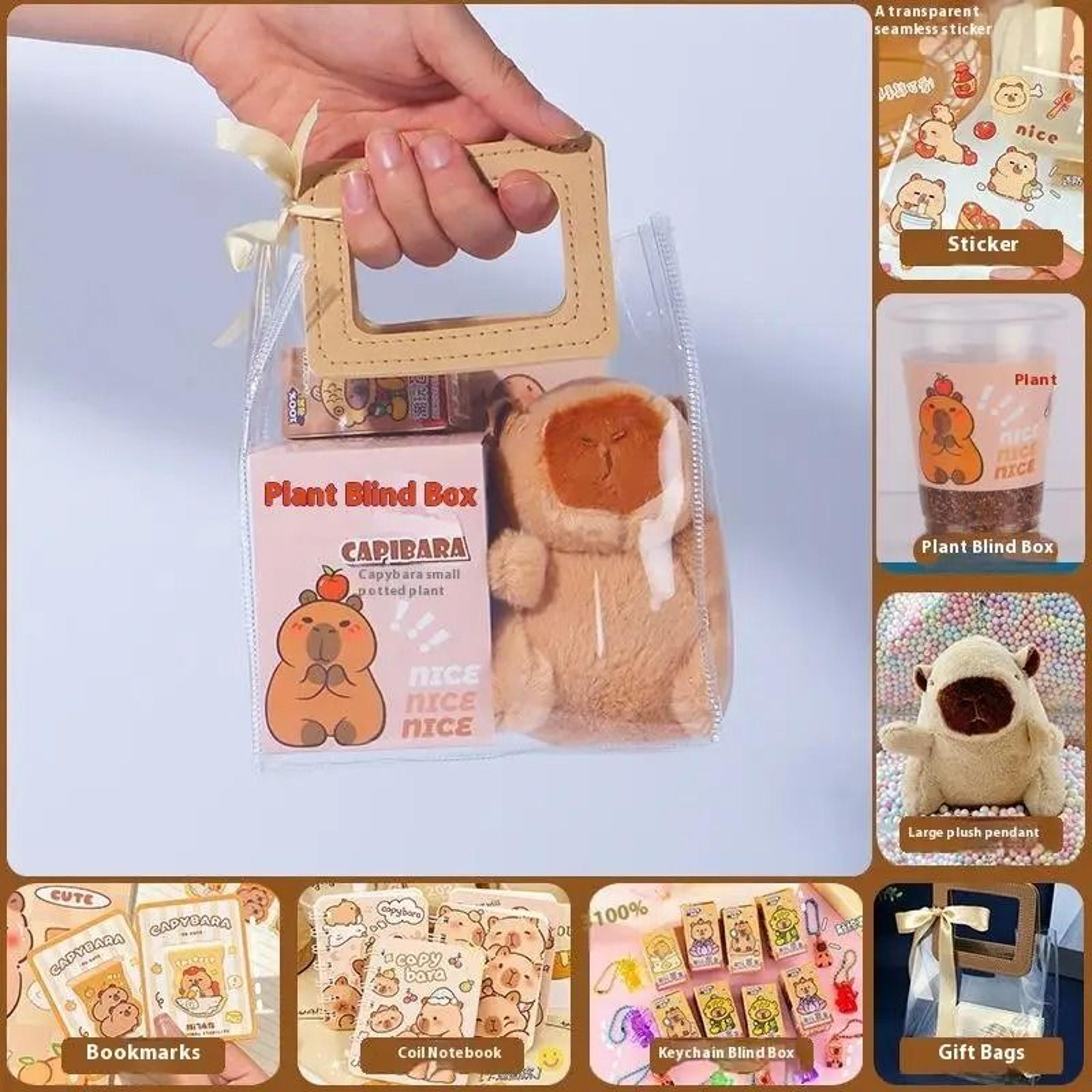 Kawaii Capybara Stationery Gift Set  Handbag Edition With Plush Pendants  Notebook 4