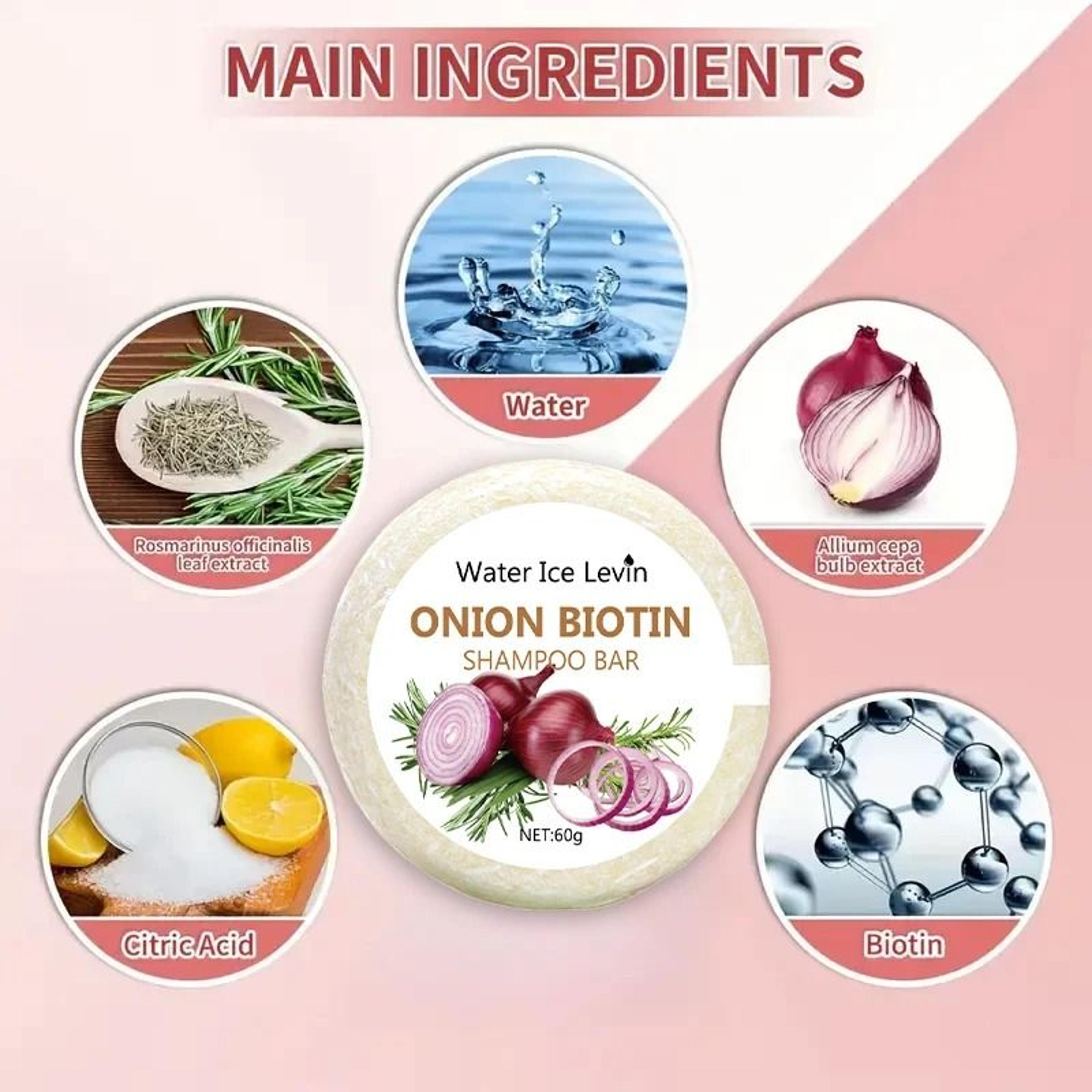 Onion  Biotin Revitalizing Shampoo Bar 3
