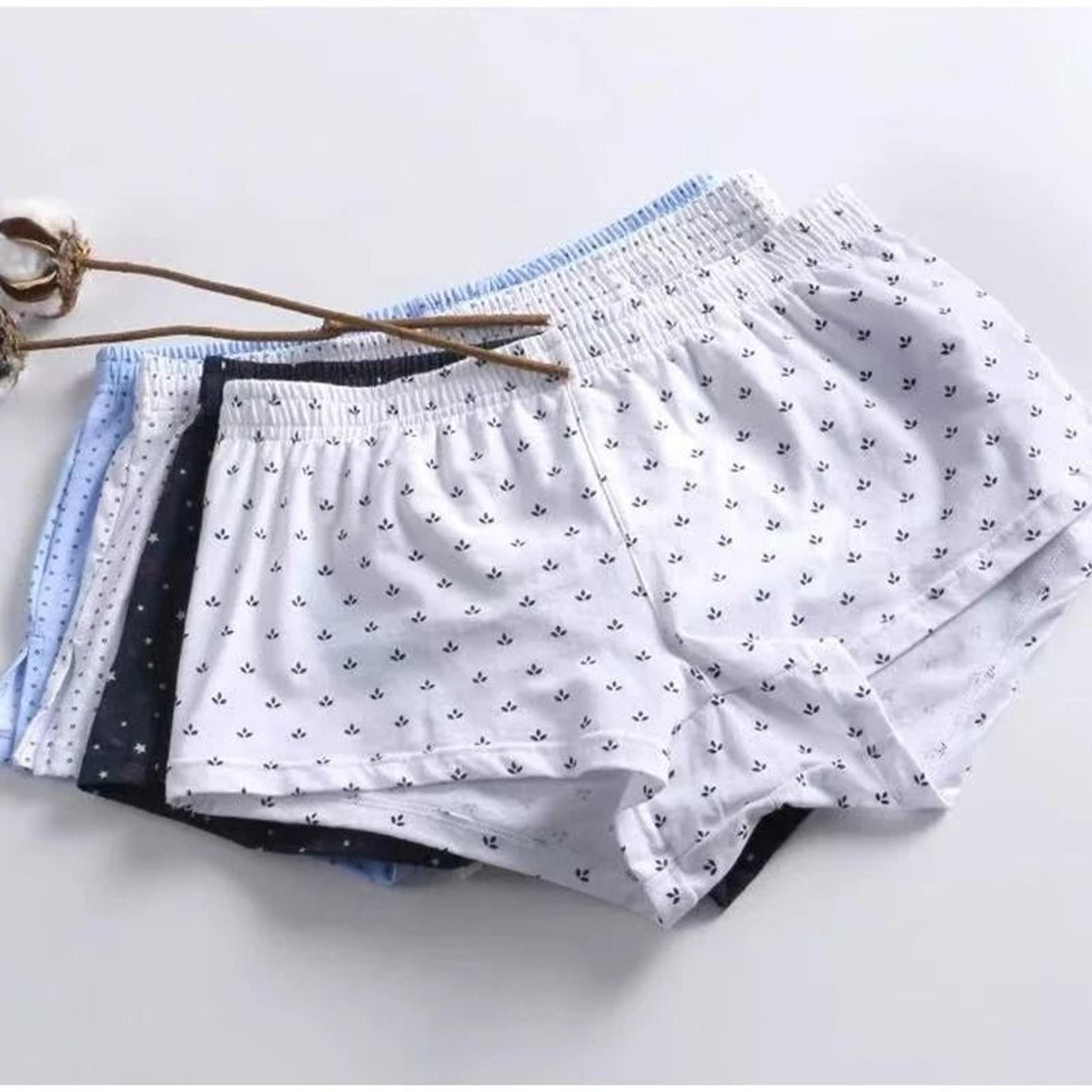 Mens Loose Cotton Dot Boxer Shorts 2
