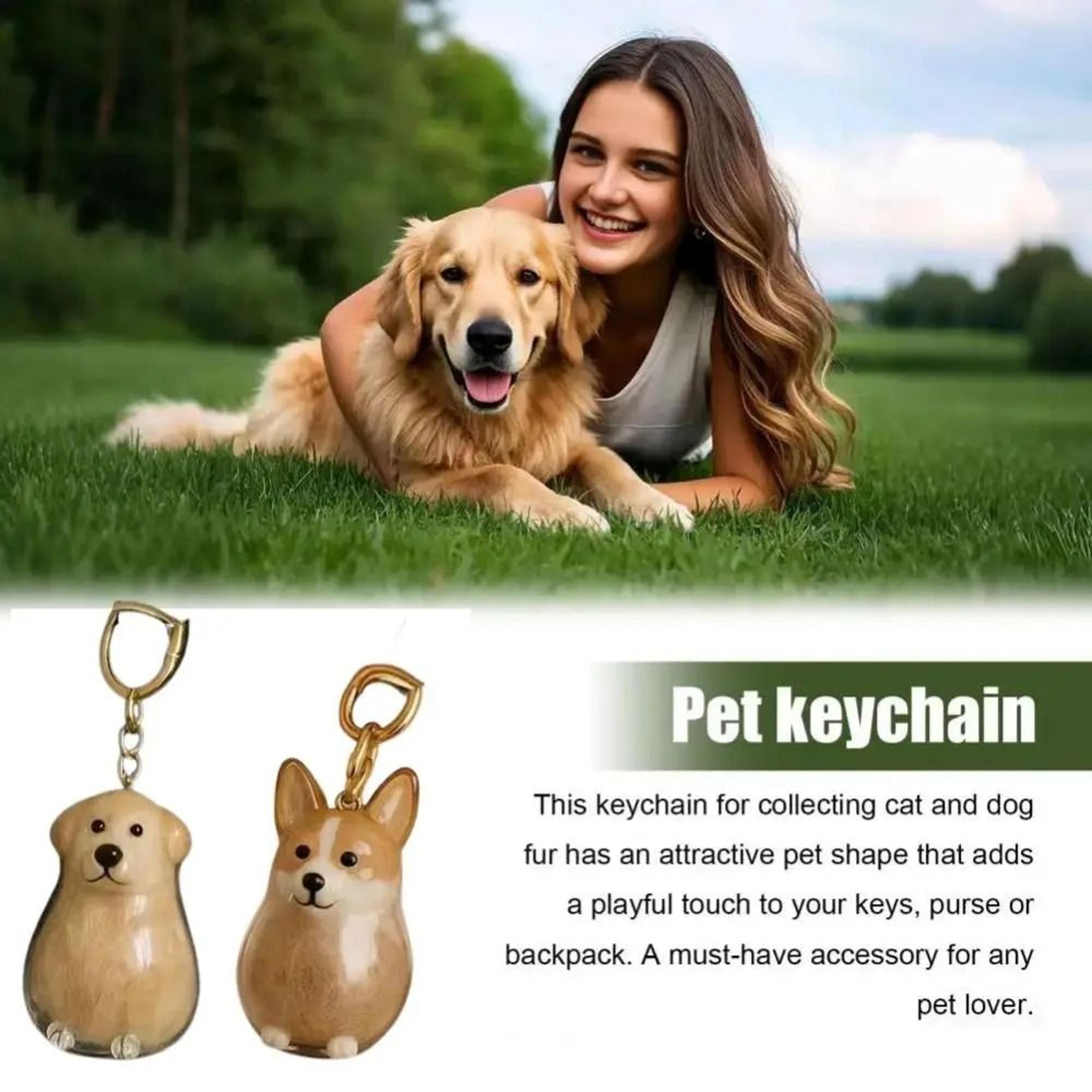 cartoon puppy hair keepsake keychain