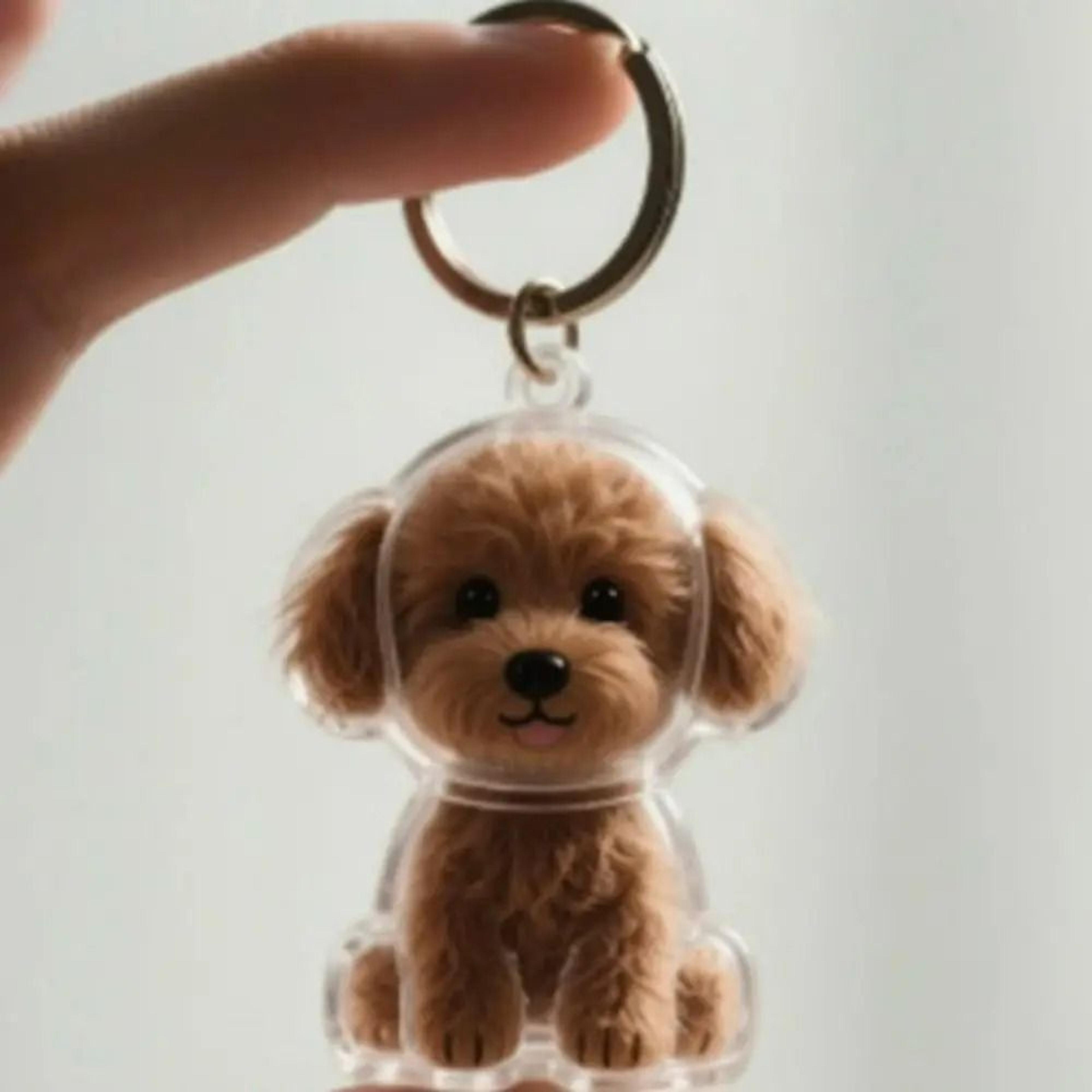 Cartoon Puppy Hair Keepsake Keychain 2