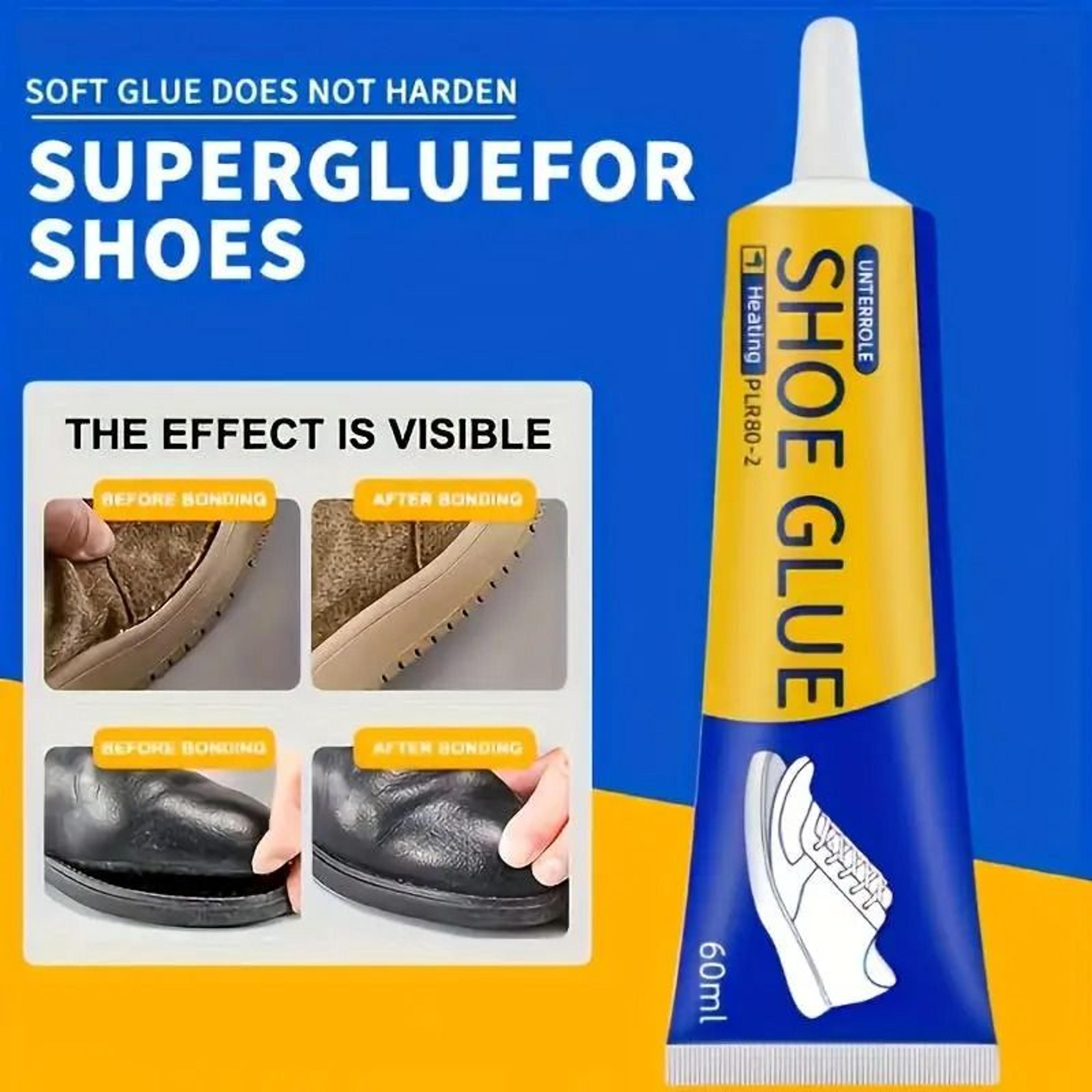 shoe repair glue (60ml) - strong elastic adhesive for sports & leather footwear