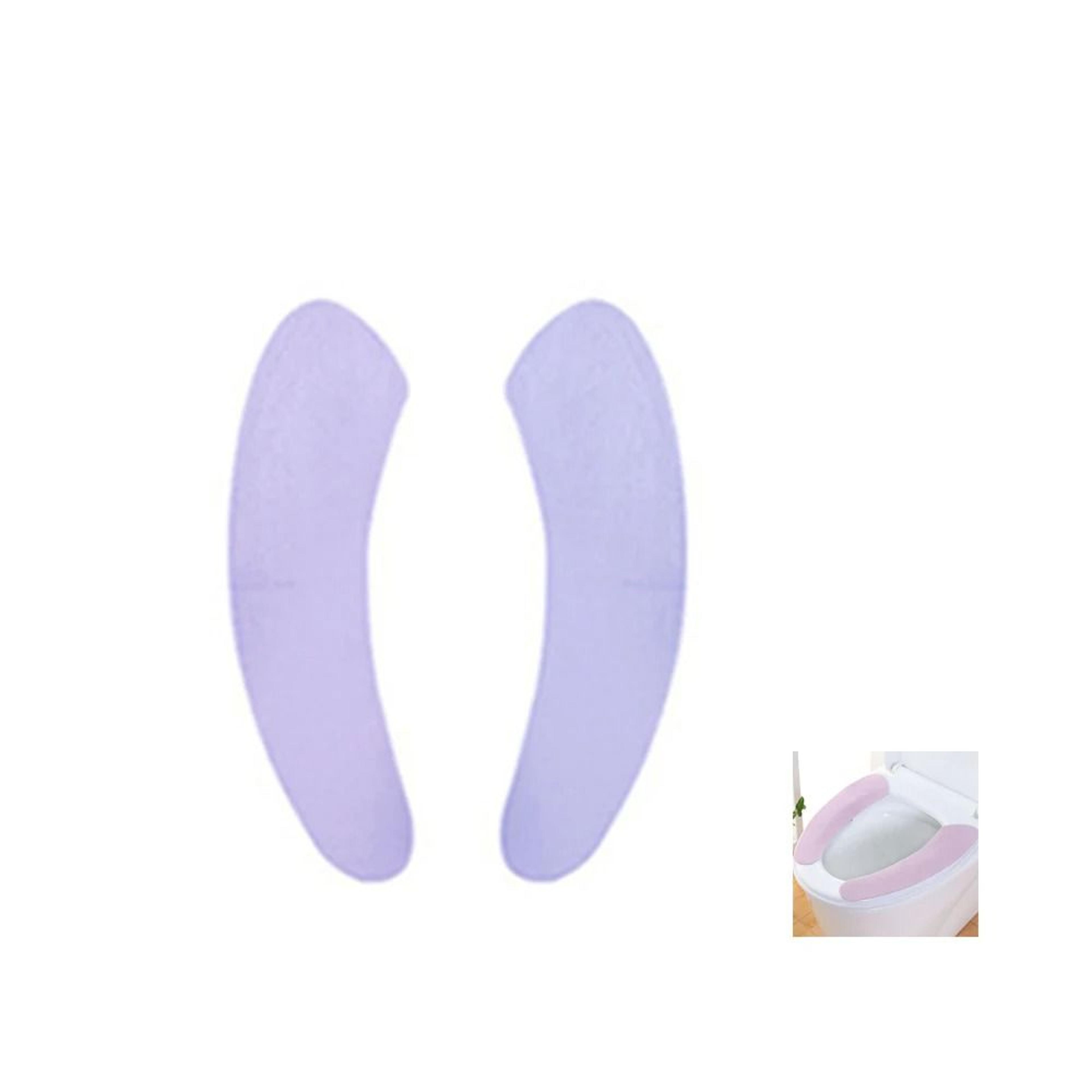 SelfAdhesive Plush Toilet Seat Pads  1 Pair Washable Sticky Thermal Closestool Mat 10