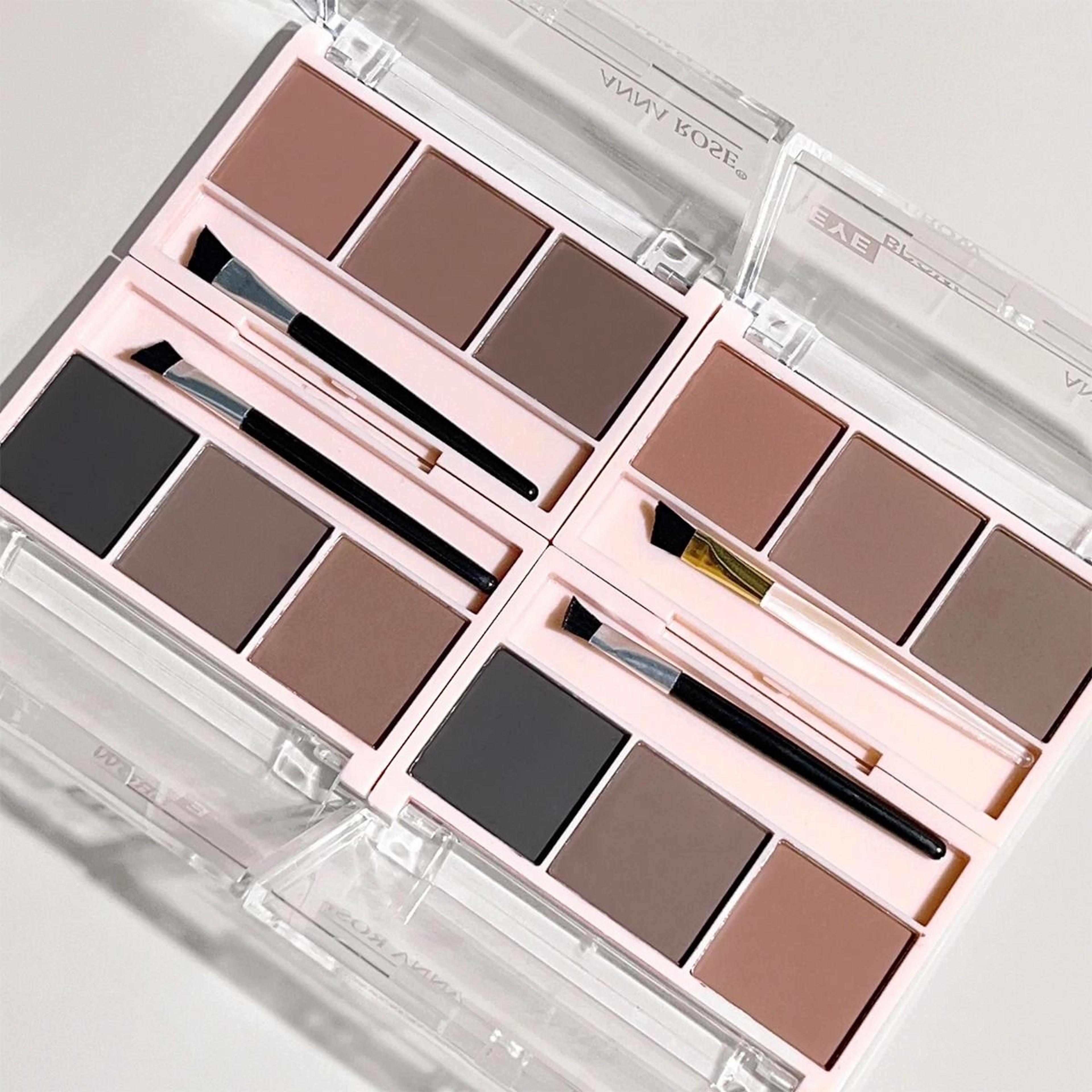 ThreeColor Eyebrow Powder Palette  Waterproof  LongLasting 3D Sculpting Kit 2
