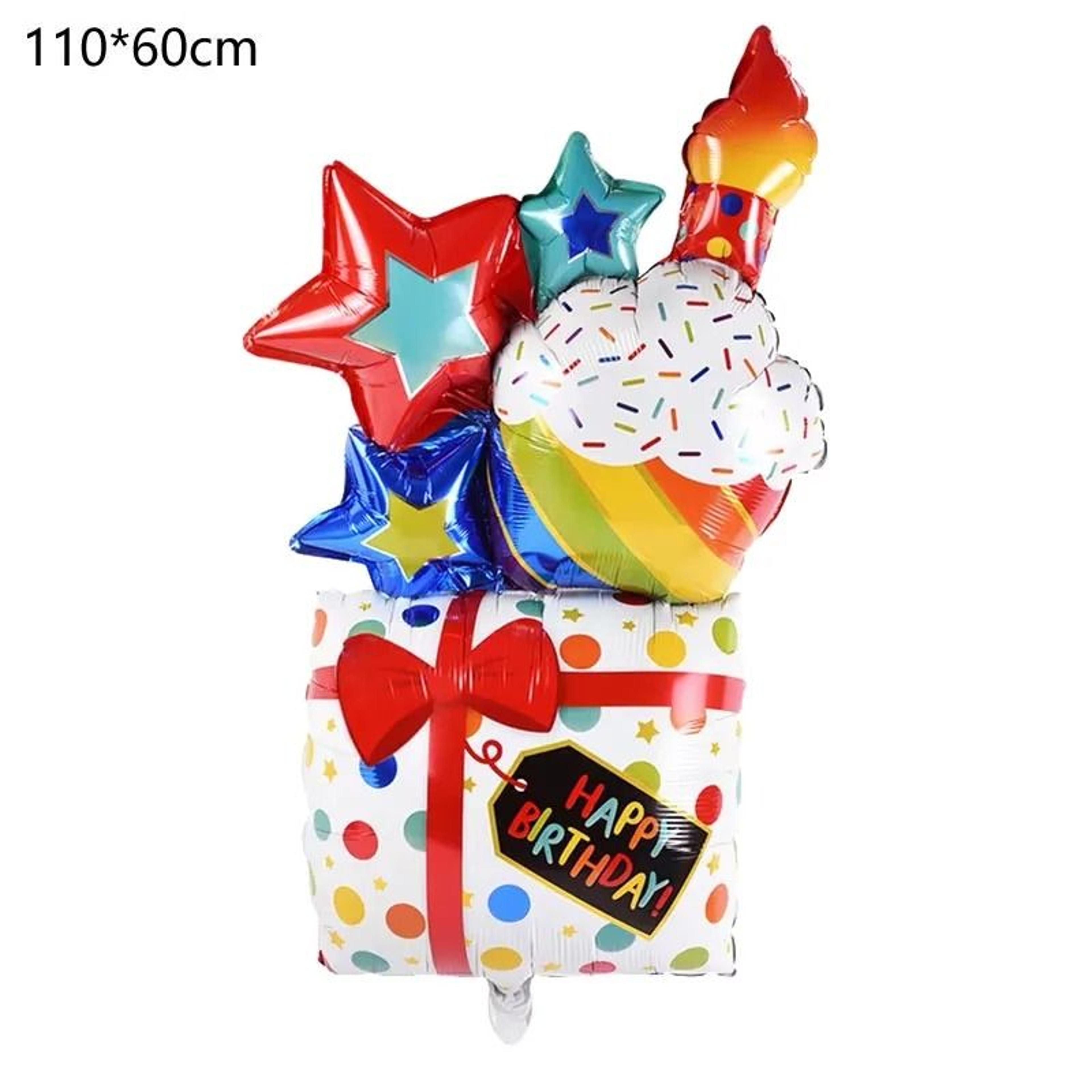 Standing Birthday Cake Foil Balloon With Base 12