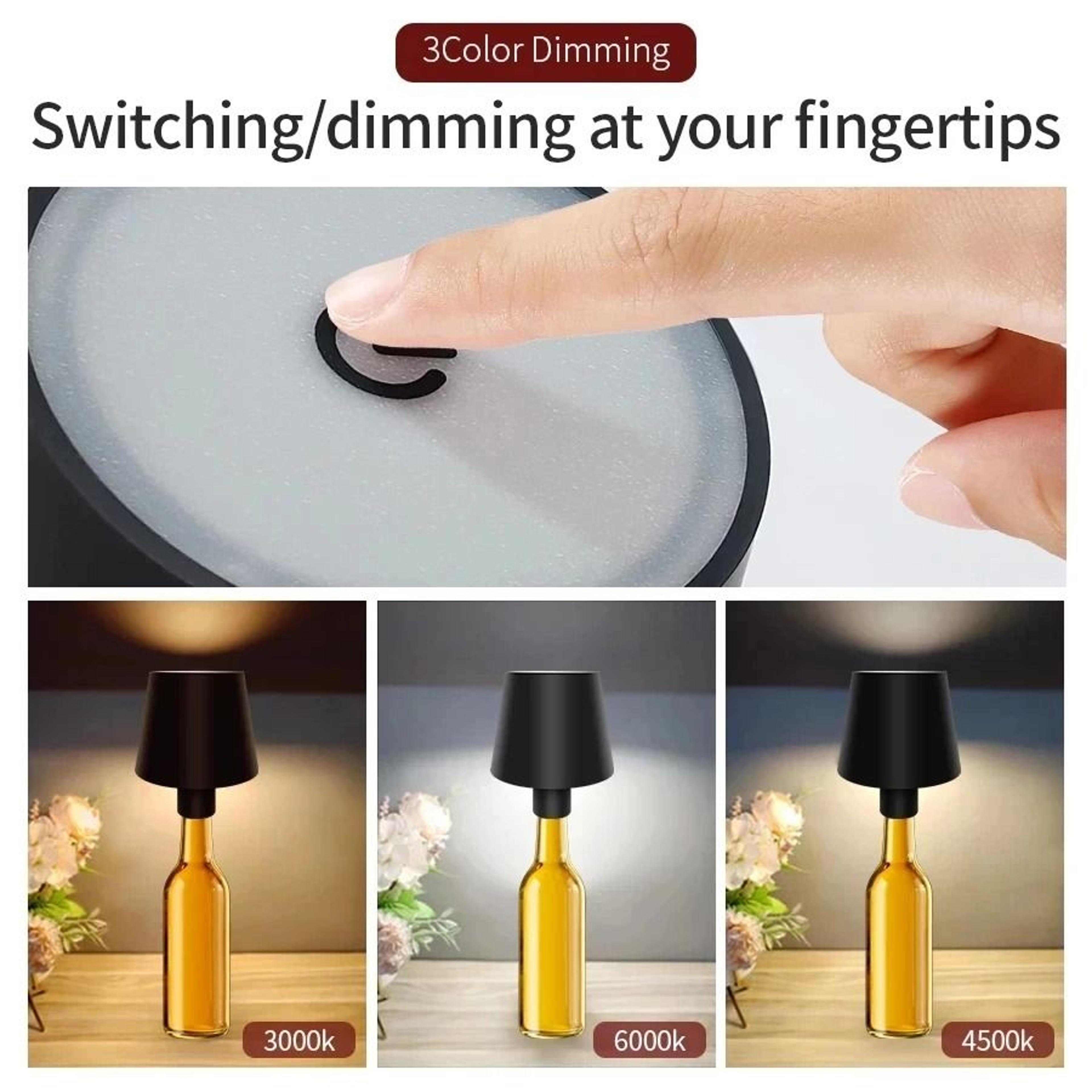 Wireless Wine Bottle Lamp  USB Rechargeable Atmosphere Decor 3