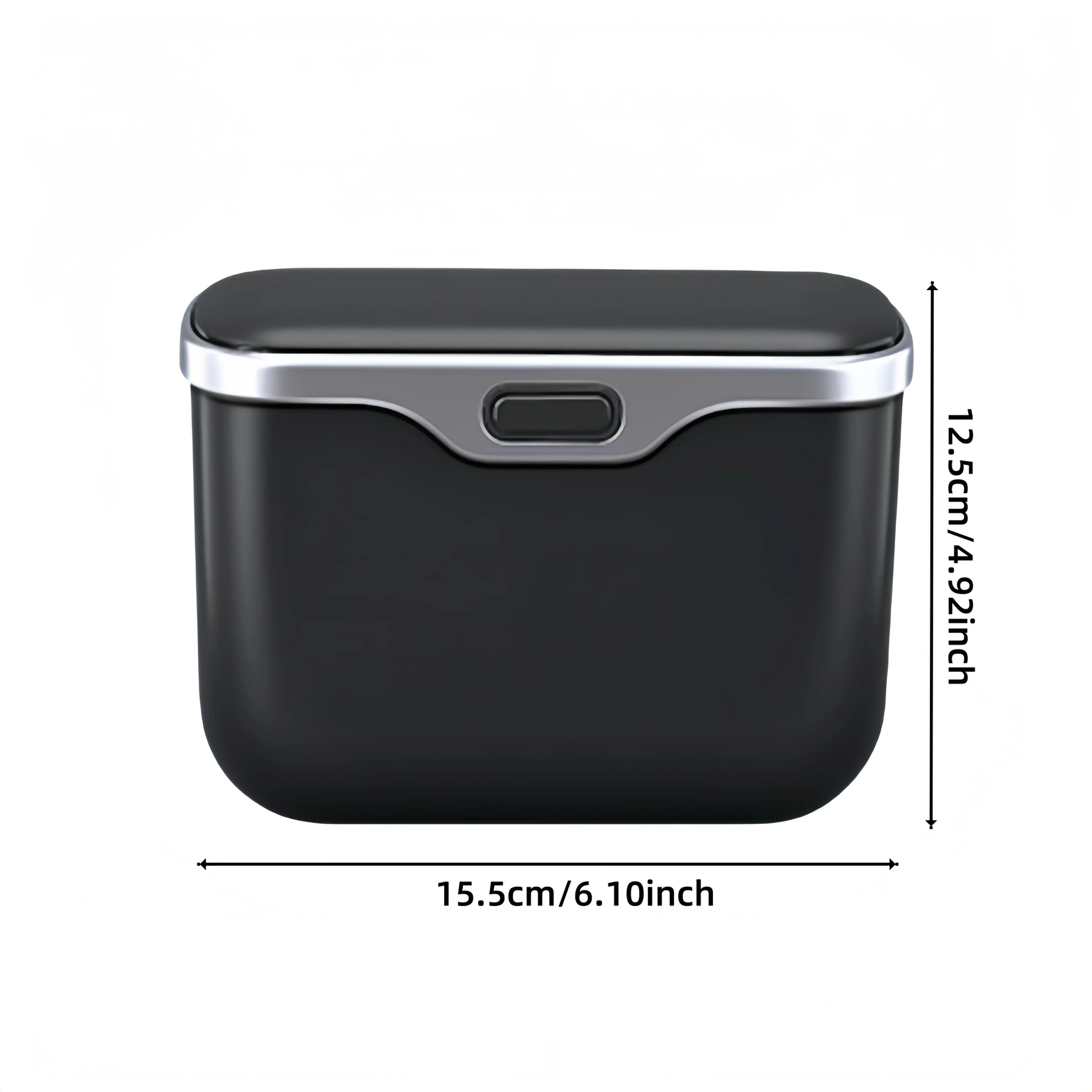 Multifunctional Car Trash Can With Lid Button 3